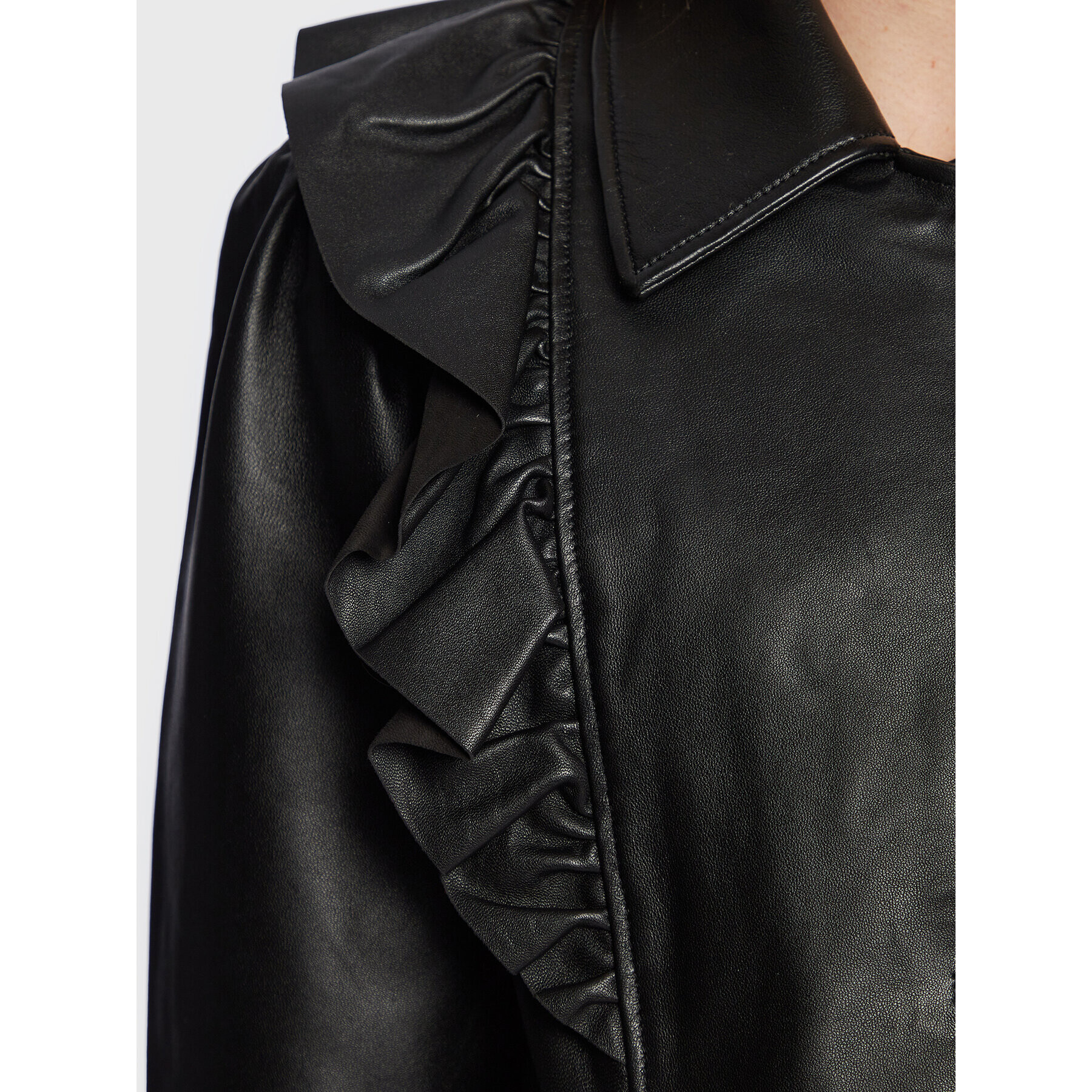 Custommade Кожено яке Faria 999418844 Черен Regular Fit - Pepit.bg