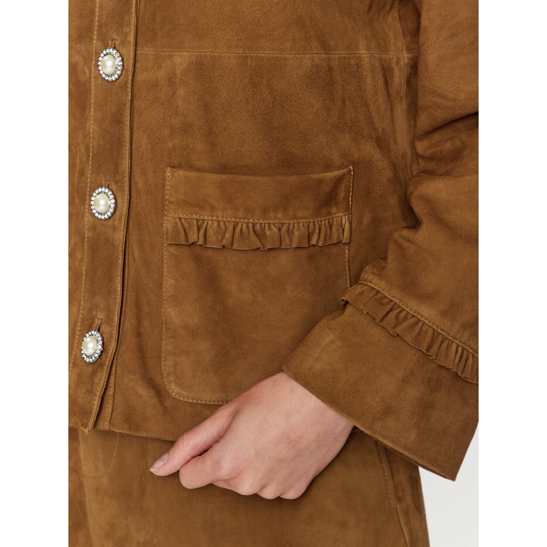 Custommade Кожено яке Gabina 999589862 Кафяв Regular Fit - Pepit.bg