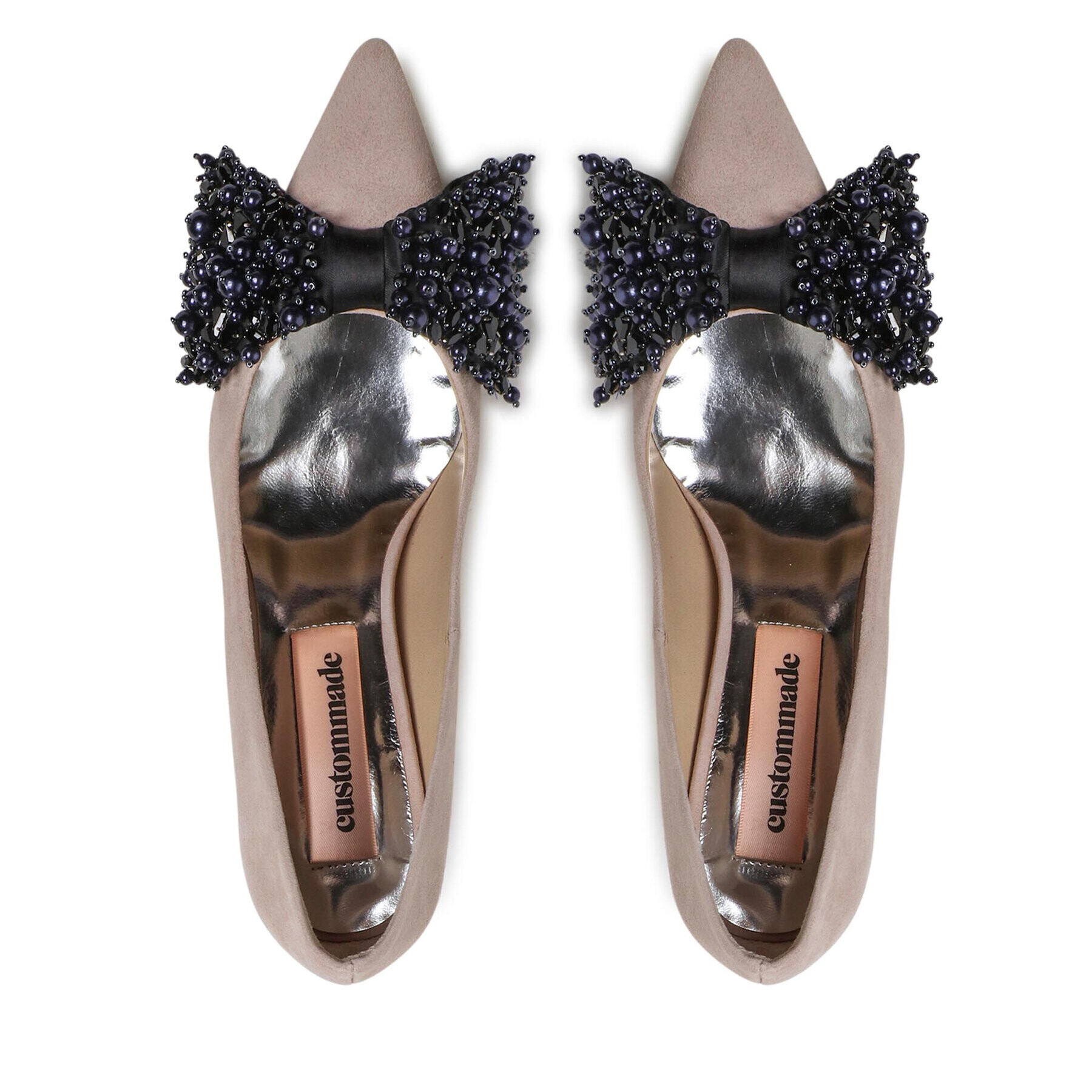 Custommade Обувки на ток Aljo Crystal Bow 999621013 Бежов - Pepit.bg
