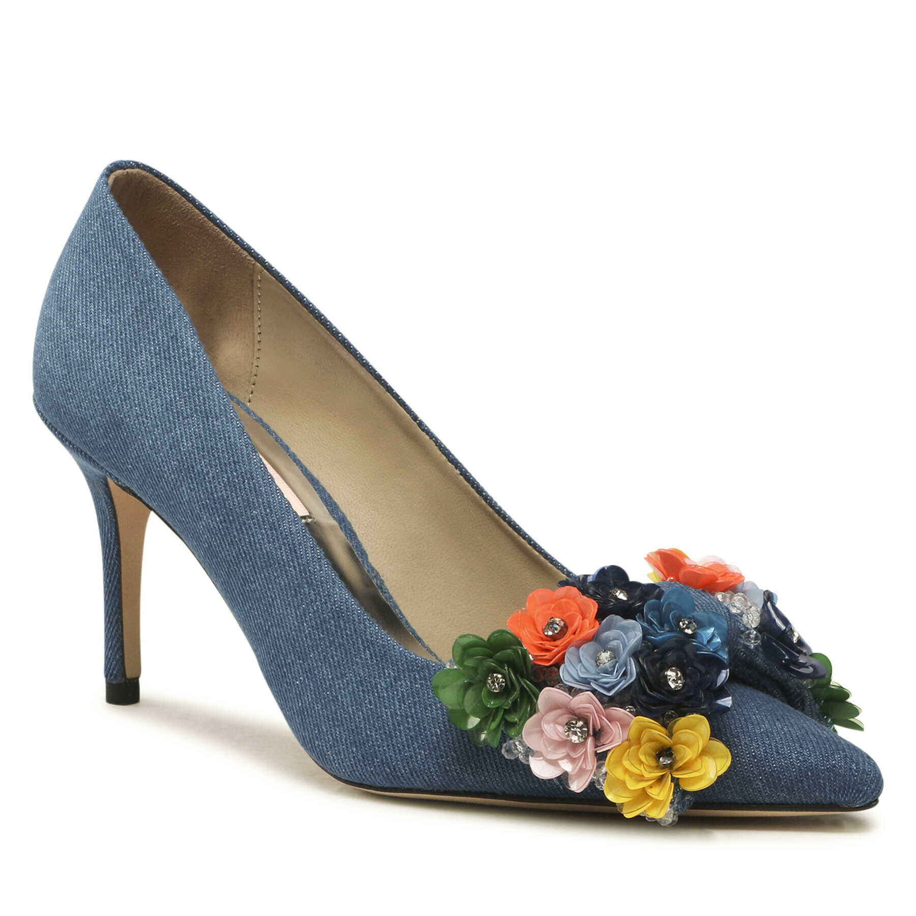 Custommade Обувки на ток Aljo Multi Flower 999627013 Син - Pepit.bg