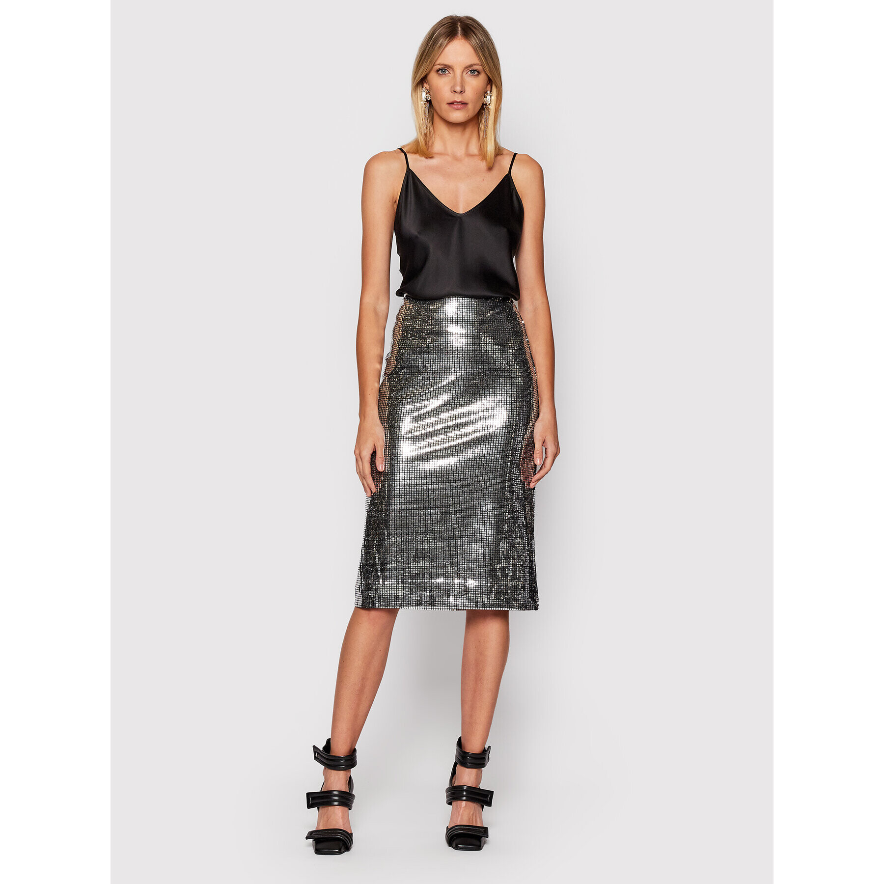 Custommade Пола тип молив Sarah By Nbs 213801906 Сребрист Slim Fit - Pepit.bg