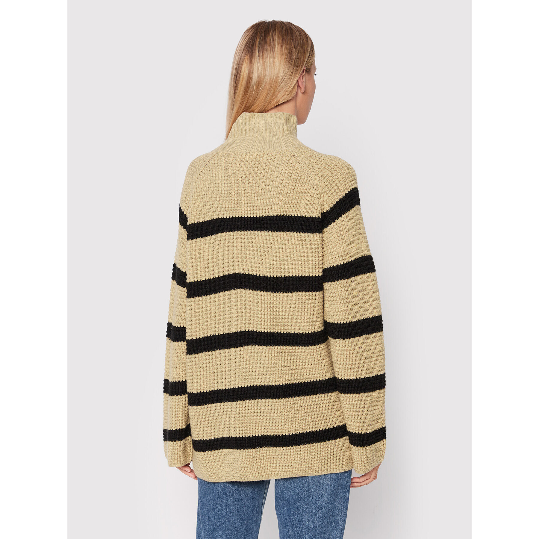 Custommade Пуловер Talna Stripes 999212319 Бежов Relaxed Fit - Pepit.bg