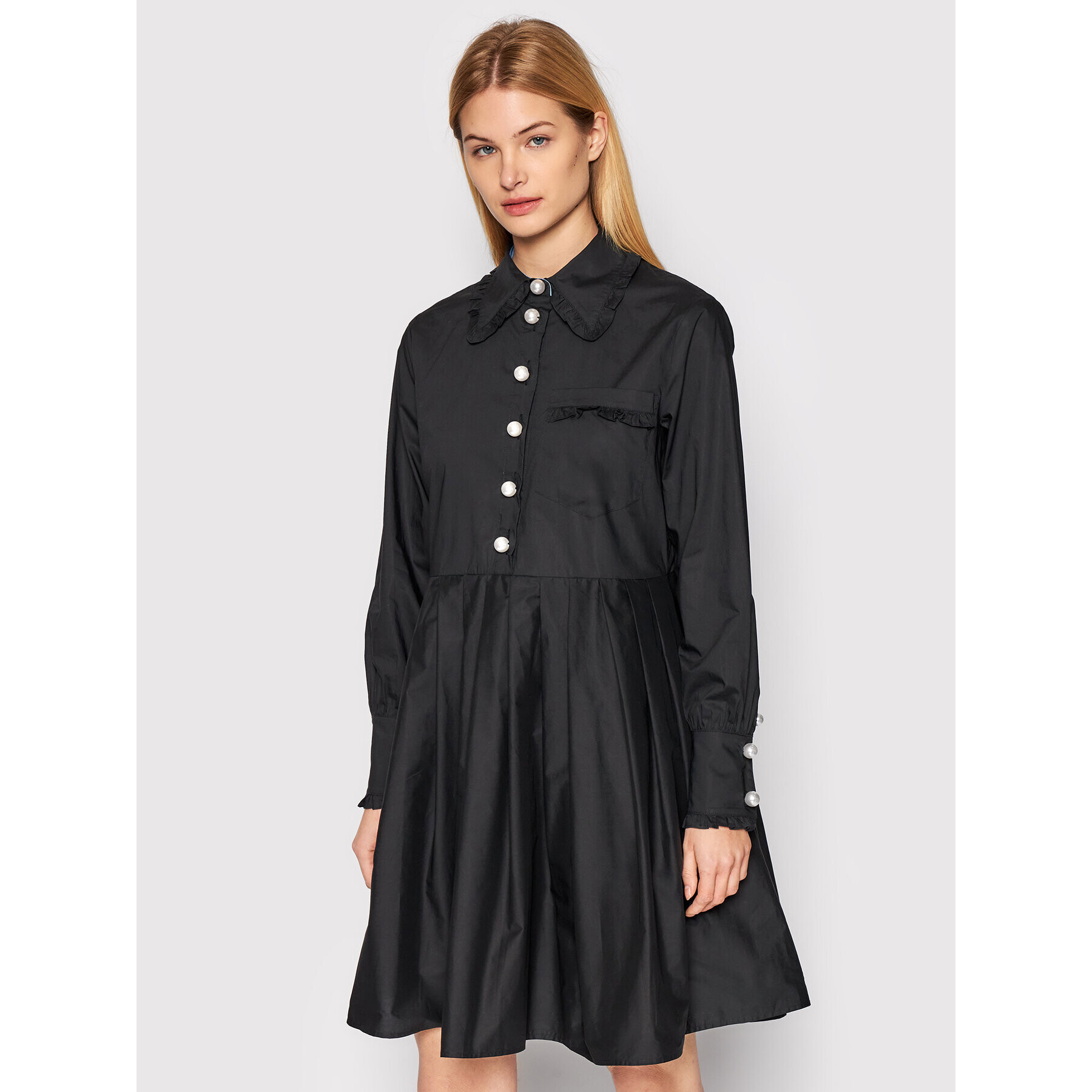 Custommade Рокля тип риза Lamia 999369404 Черен Relaxed Fit - Pepit.bg