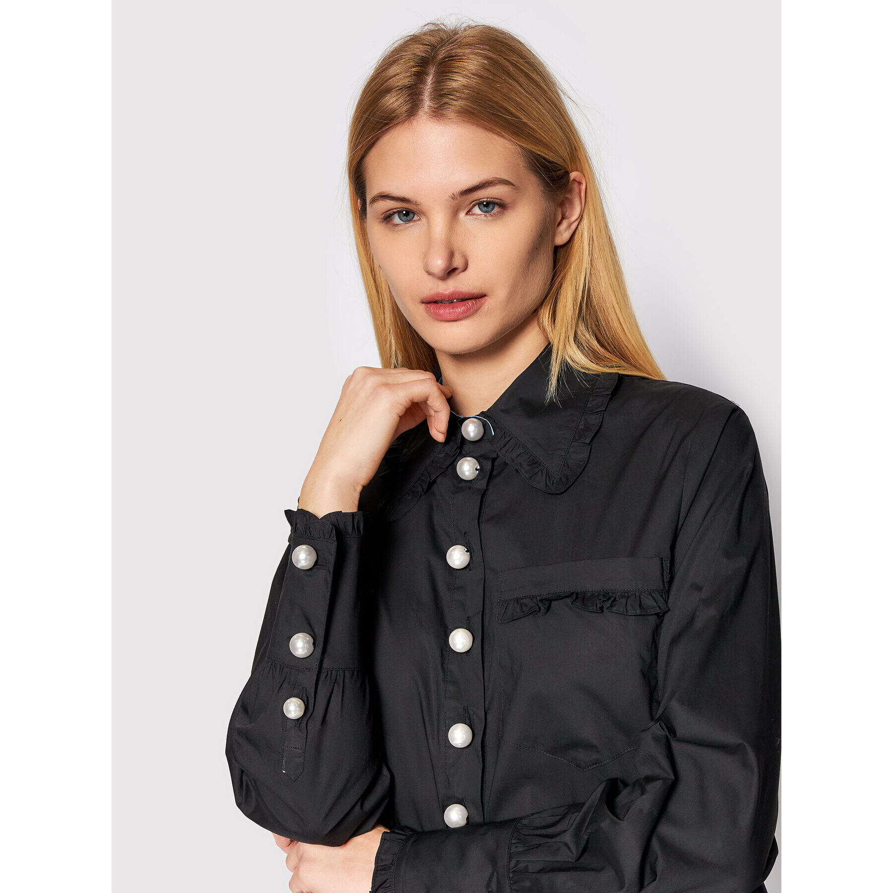Custommade Рокля тип риза Lamia 999369404 Черен Relaxed Fit - Pepit.bg