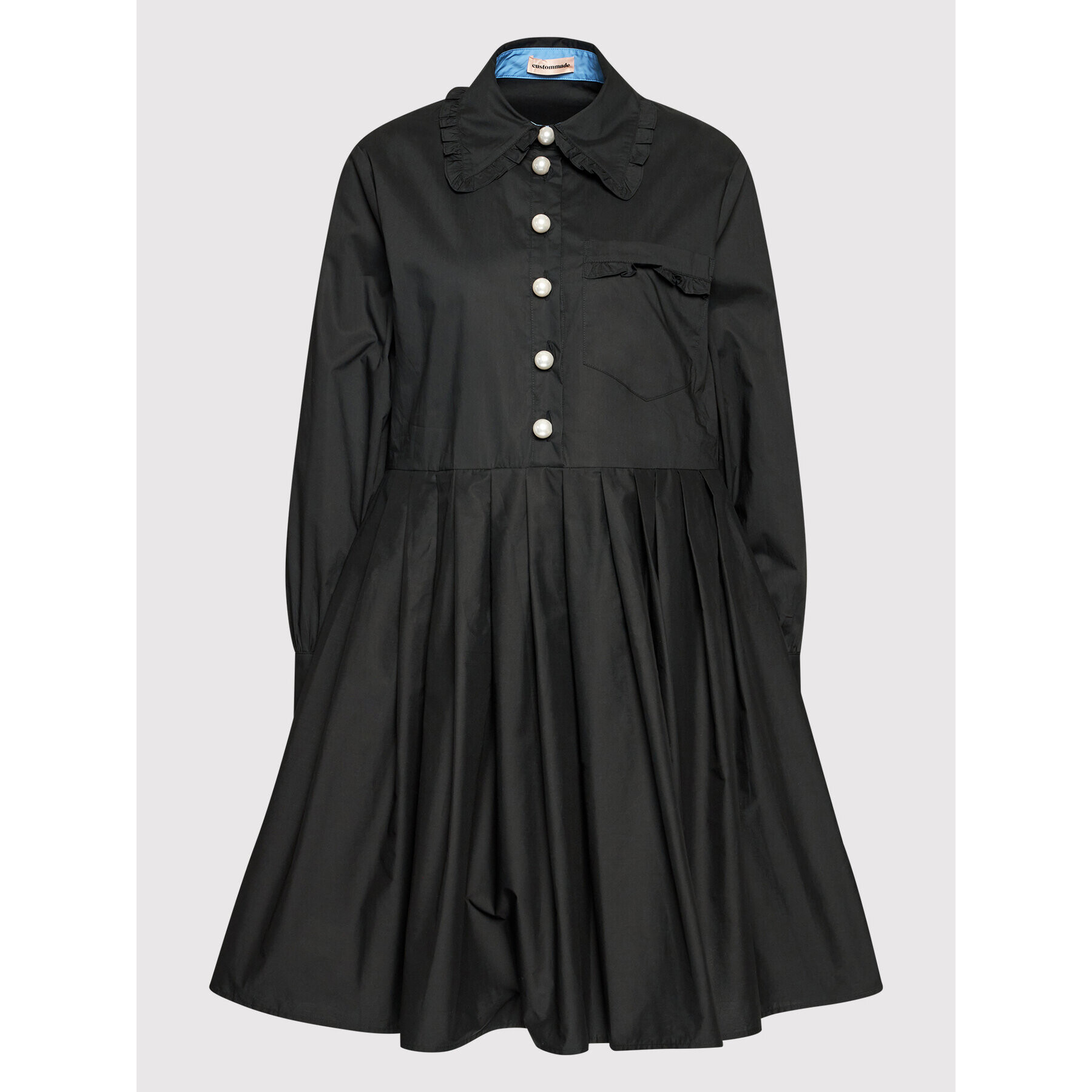 Custommade Рокля тип риза Lamia 999369404 Черен Relaxed Fit - Pepit.bg