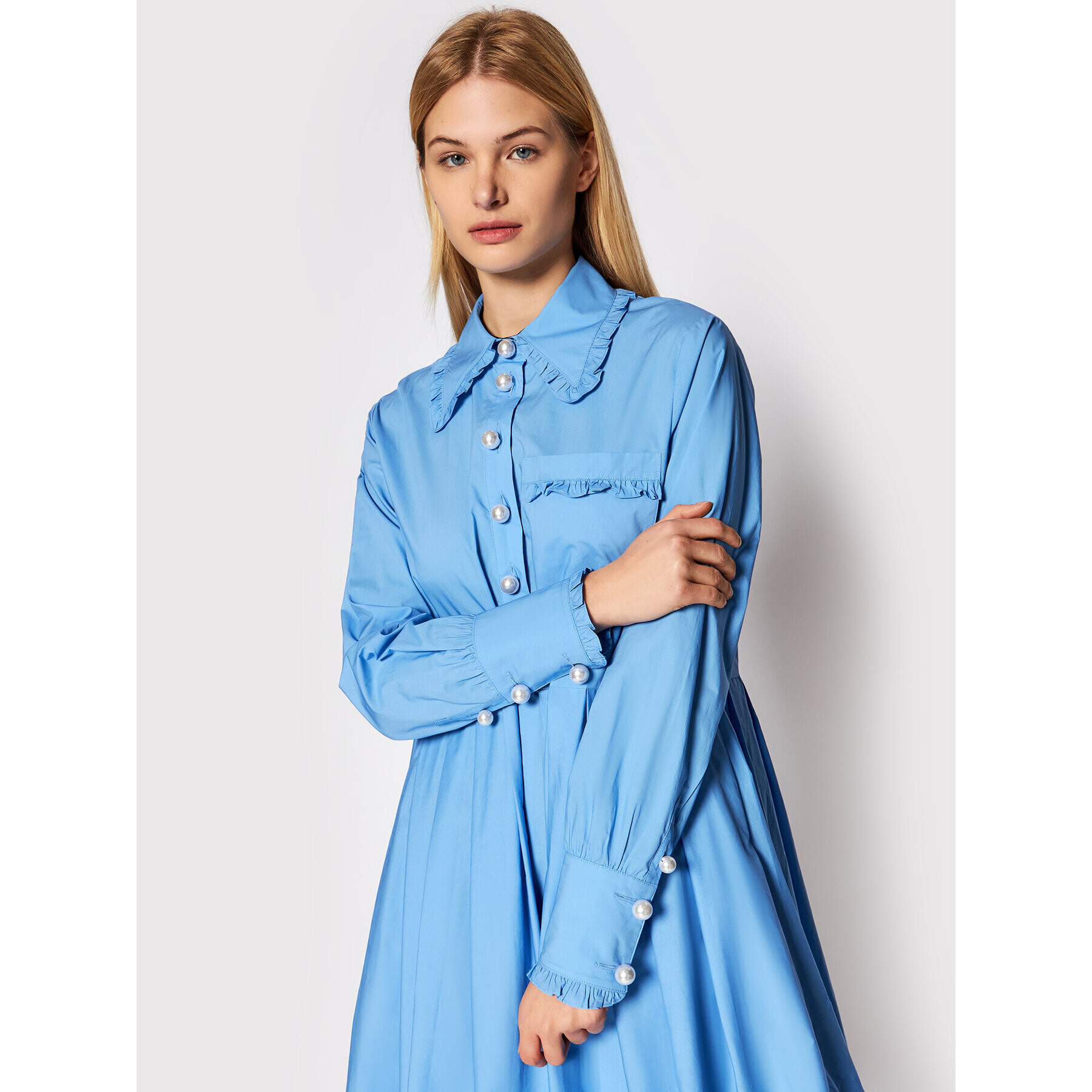 Custommade Рокля тип риза Lamia 999369404 Син Relaxed Fit - Pepit.bg