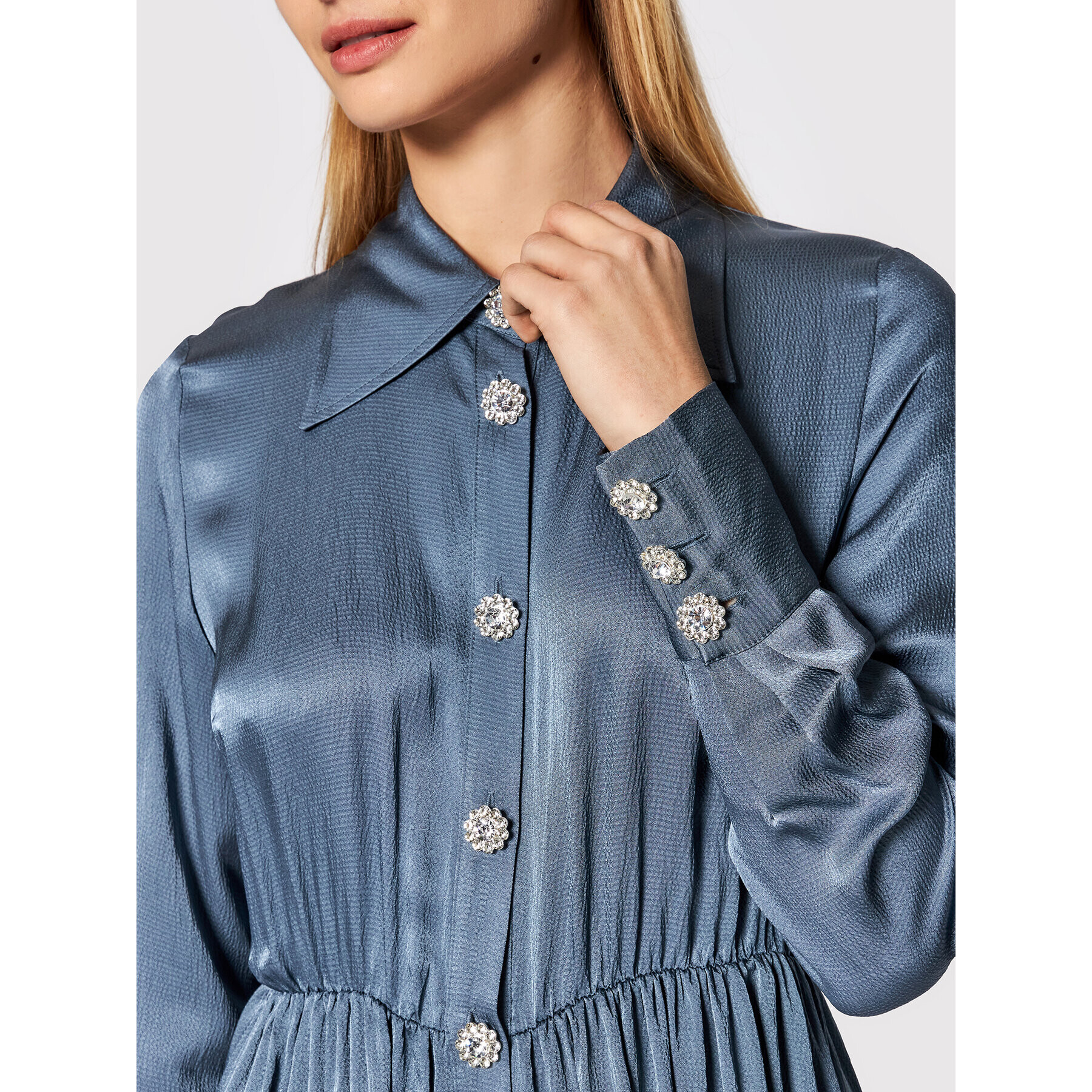 Custommade Рокля тип риза Lyn 999374401 Сив Regular Fit - Pepit.bg