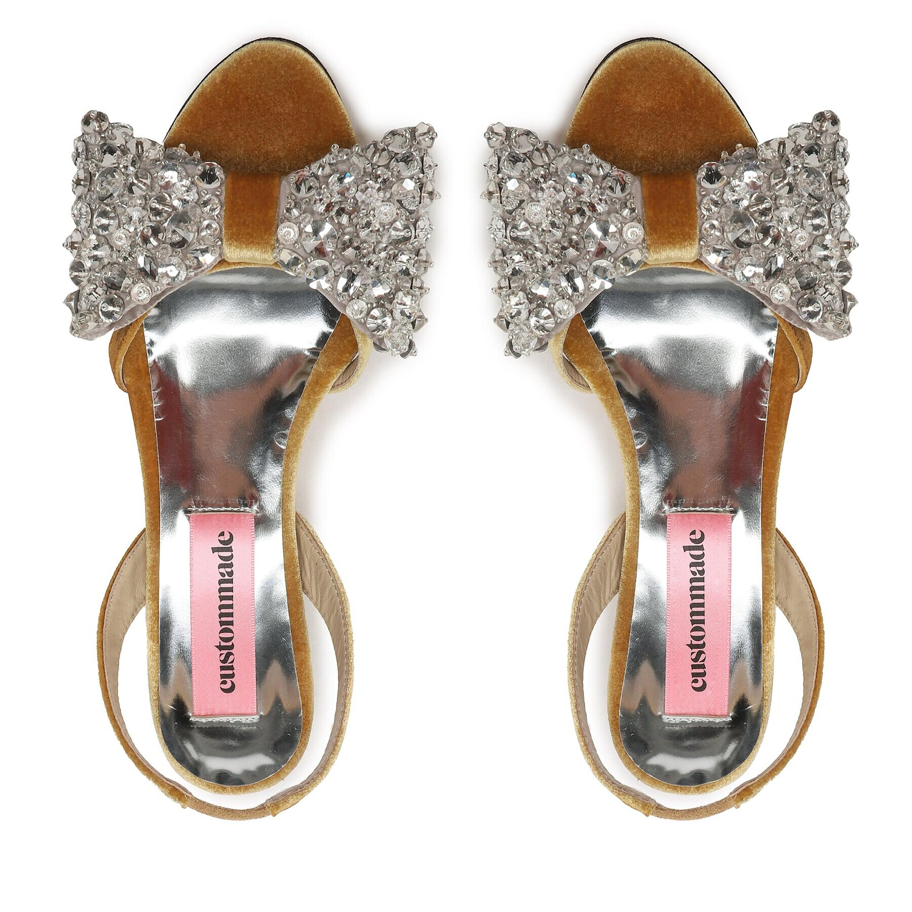 Custommade Сандали Ambla Crystal Bow 999620025 Кафяв - Pepit.bg