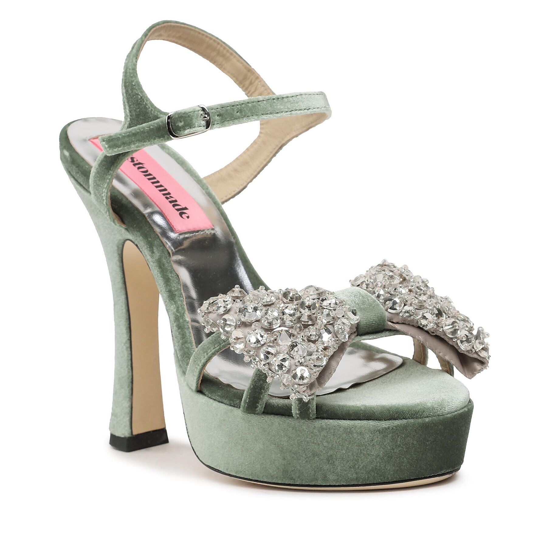 Custommade Сандали Arlina Crystal Bow 999620047 Зелен - Pepit.bg