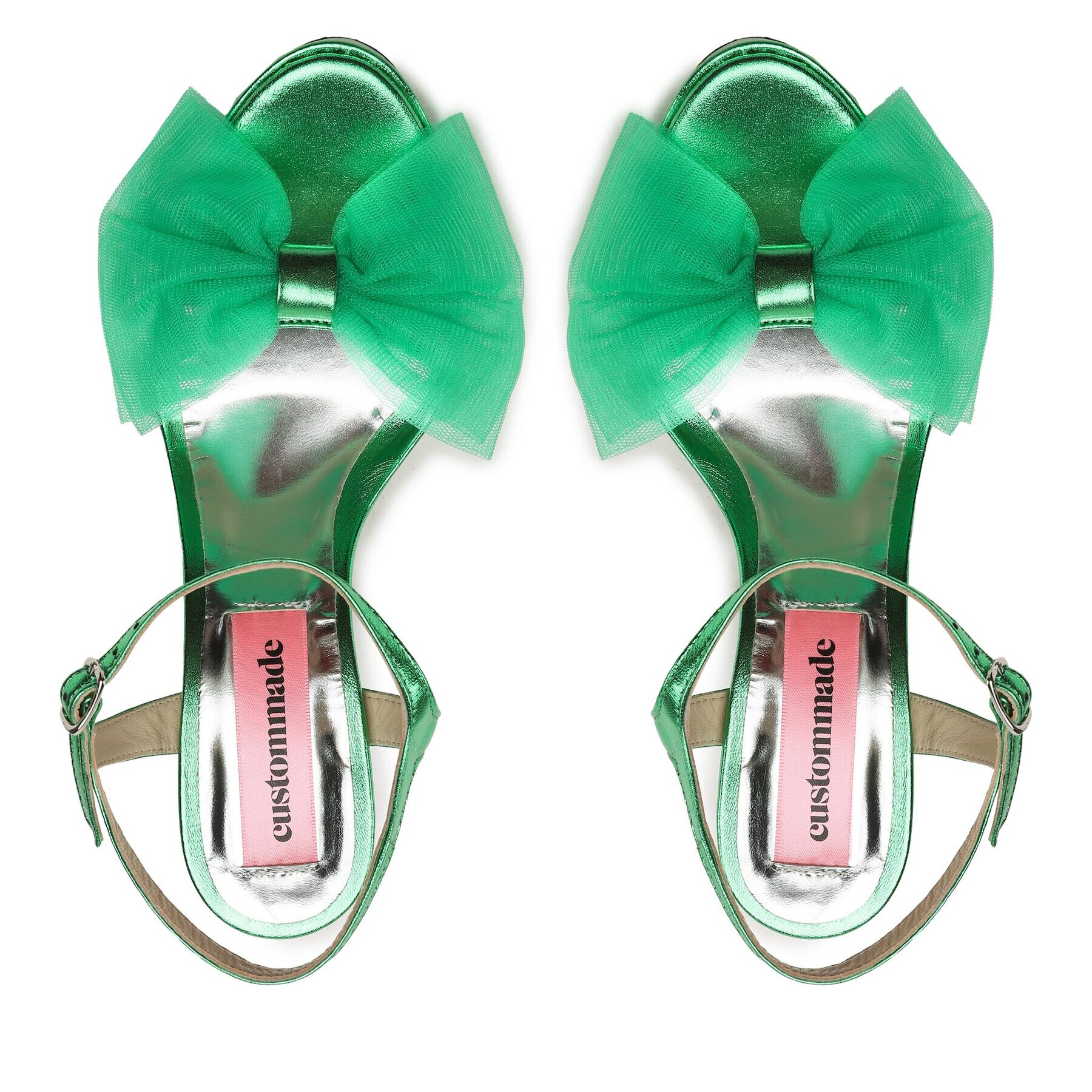 Custommade Сандали Arlina Metallic Bow 999624047 Зелен - Pepit.bg