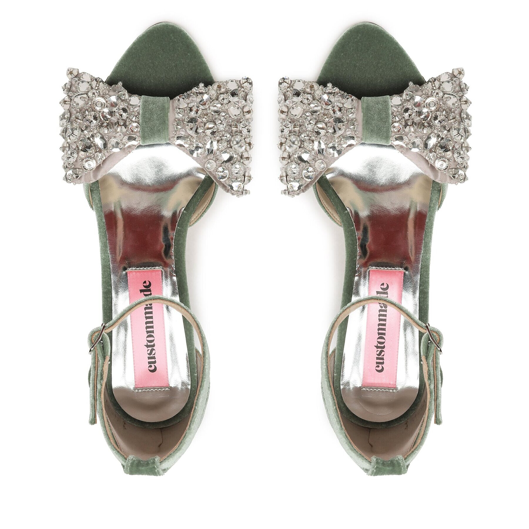 Custommade Сандали Ashely Crustal Bow 999620046 Зелен - Pepit.bg