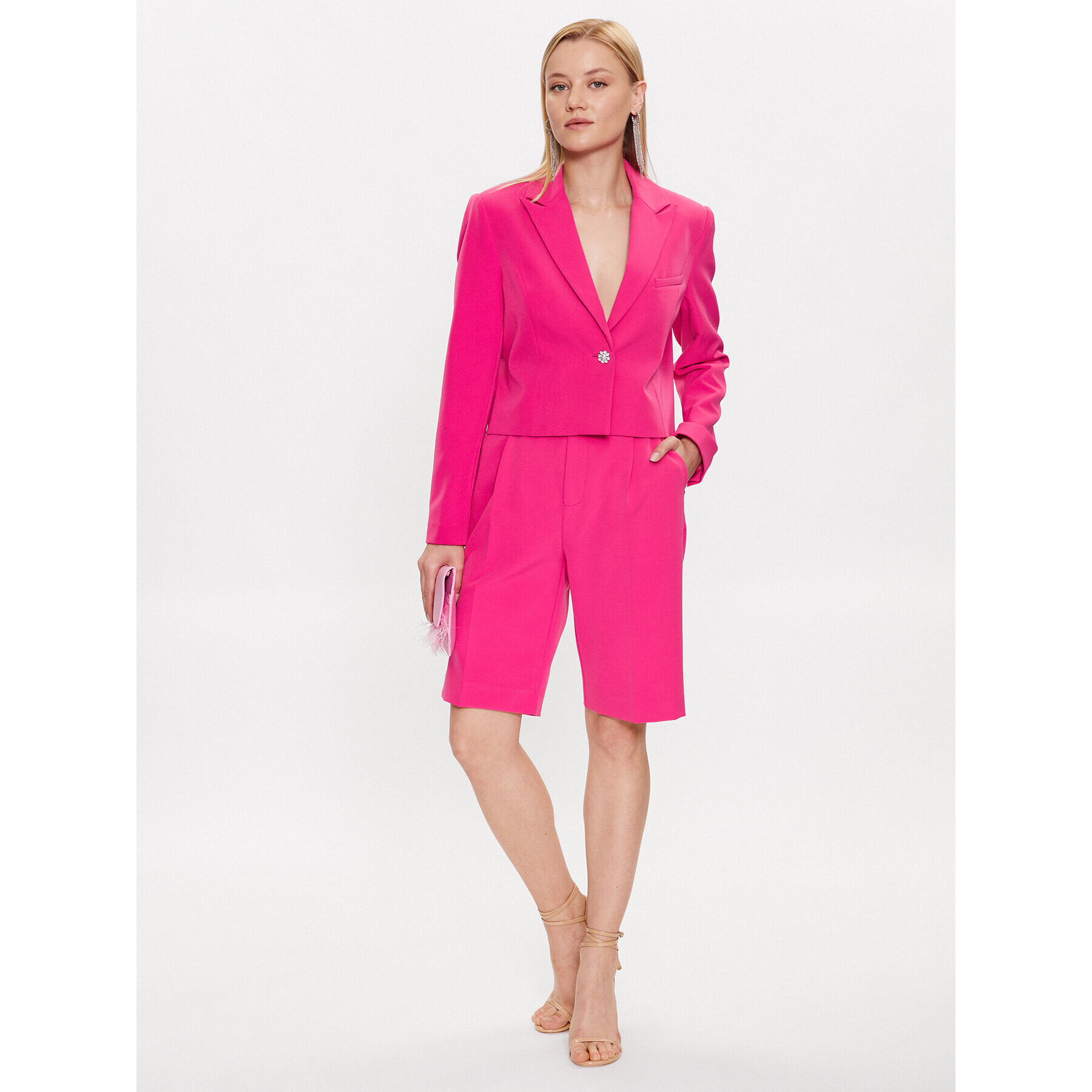 Custommade Шорти от плат Nilda 999425716 Розов Regular Fit - Pepit.bg
