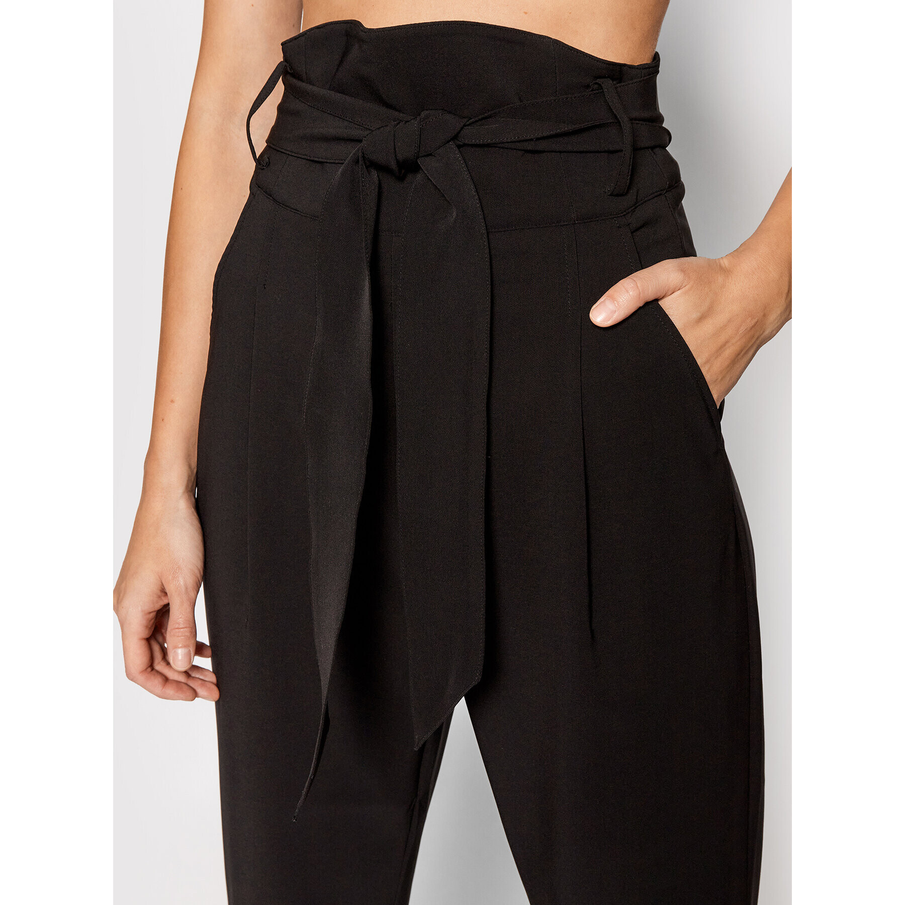 Custommade Текстилни панталони Pinja 999425507 Черен Regular Fit - Pepit.bg