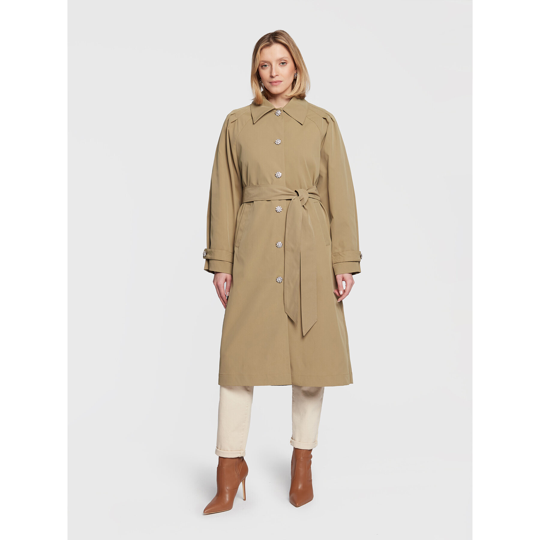 Custommade Тренч Flora 999502828 Зелен Regular Fit - Pepit.bg