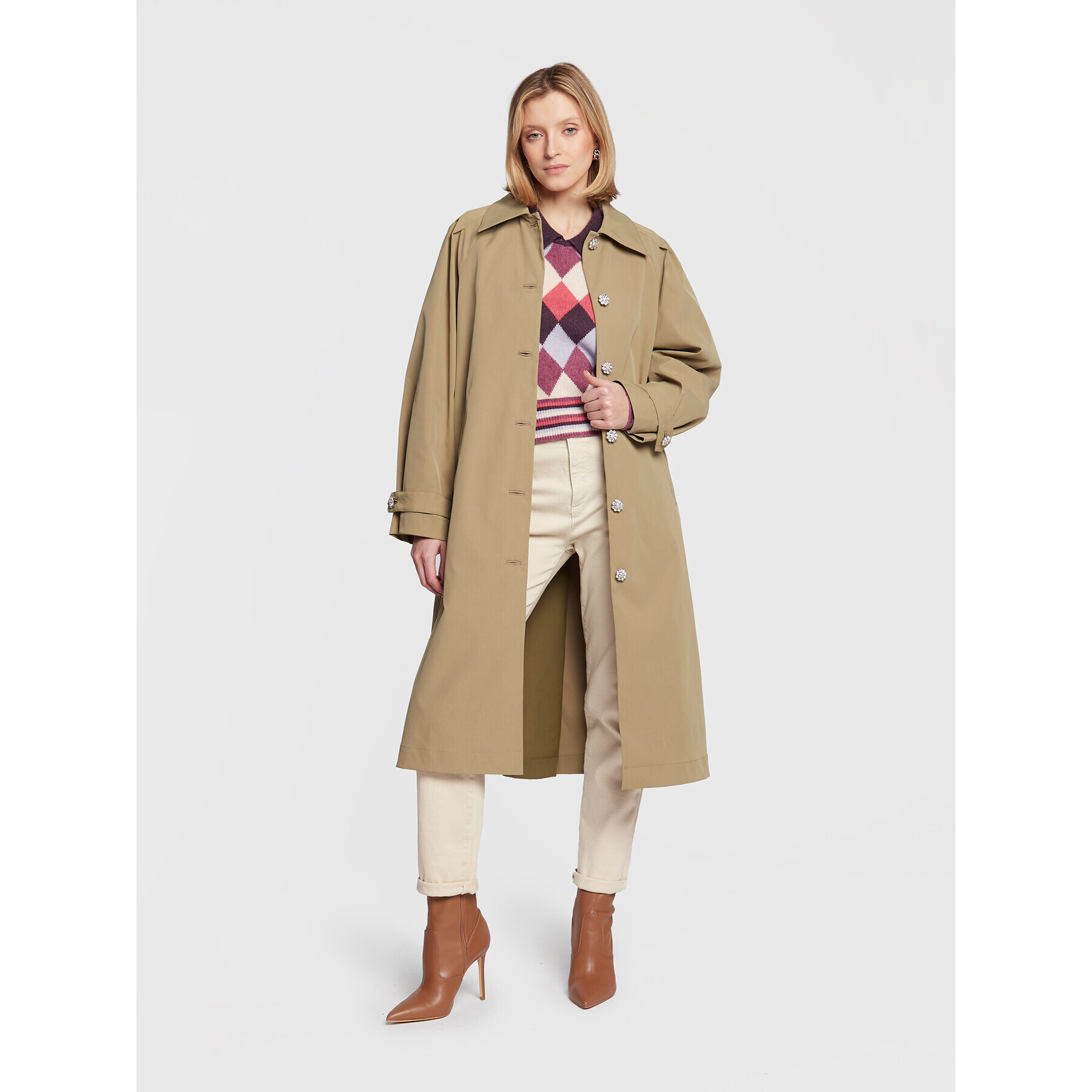 Custommade Тренч Flora 999502828 Зелен Regular Fit - Pepit.bg