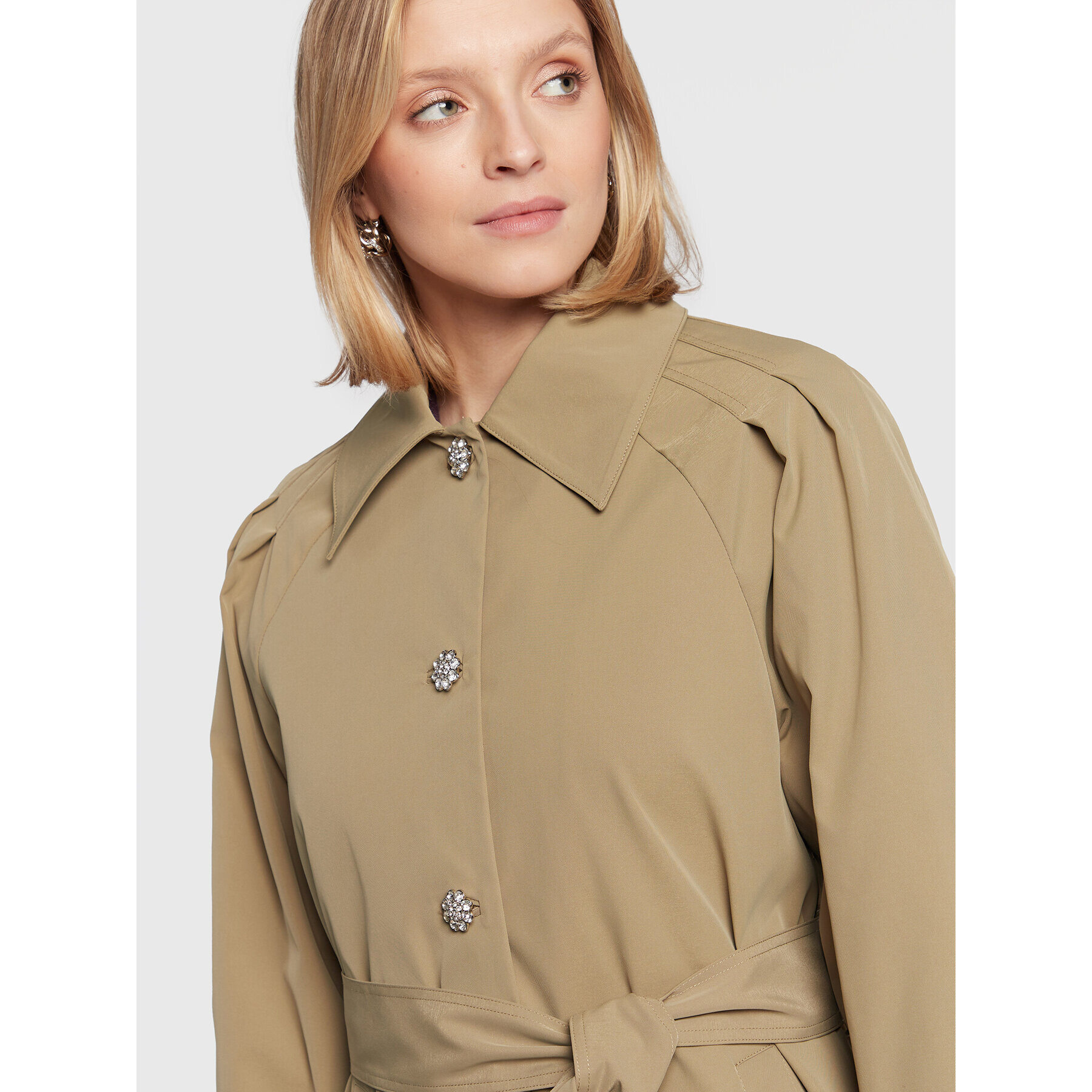 Custommade Тренч Flora 999502828 Зелен Regular Fit - Pepit.bg