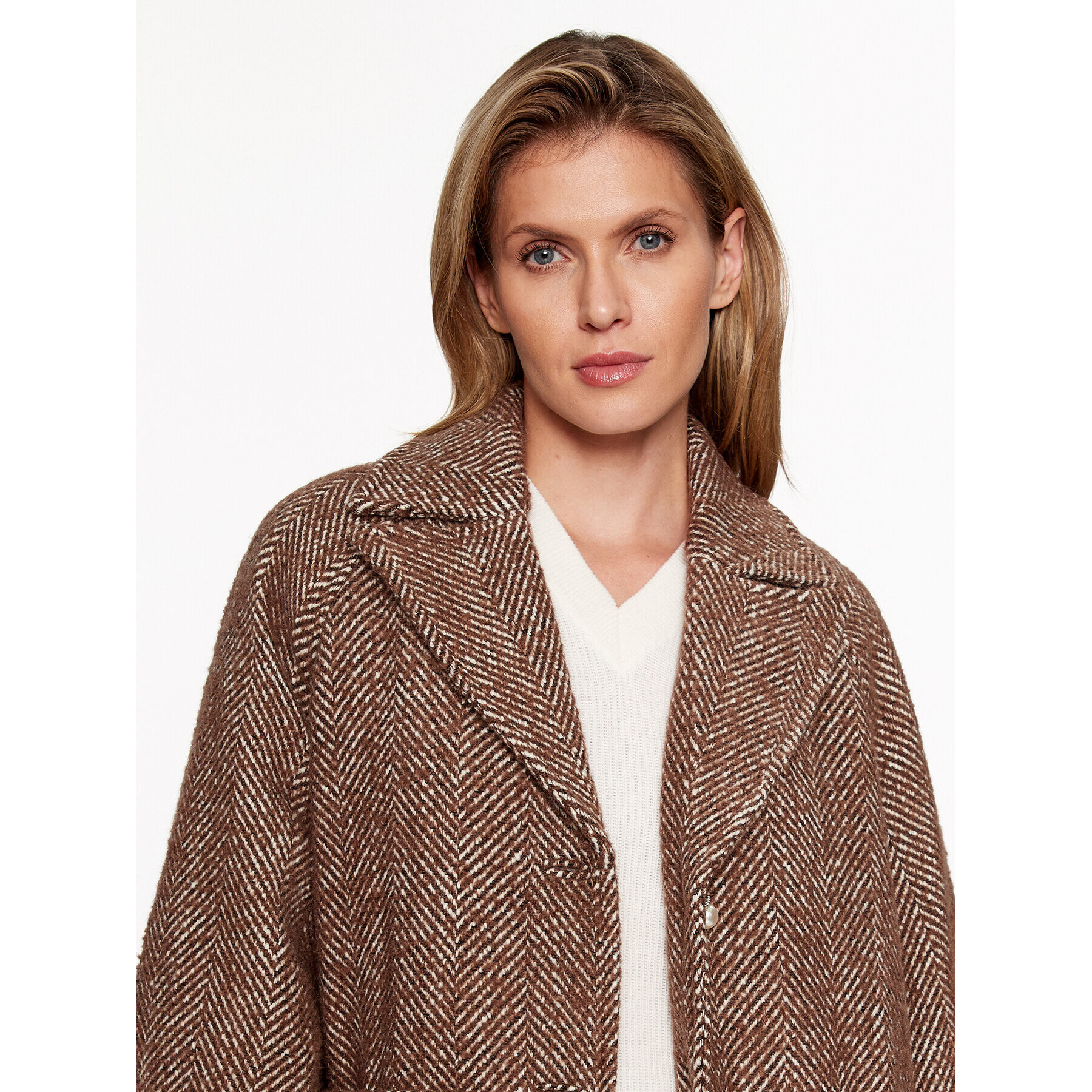 Custommade Вълнено палто Halina 999511879 Кафяв Oversize - Pepit.bg