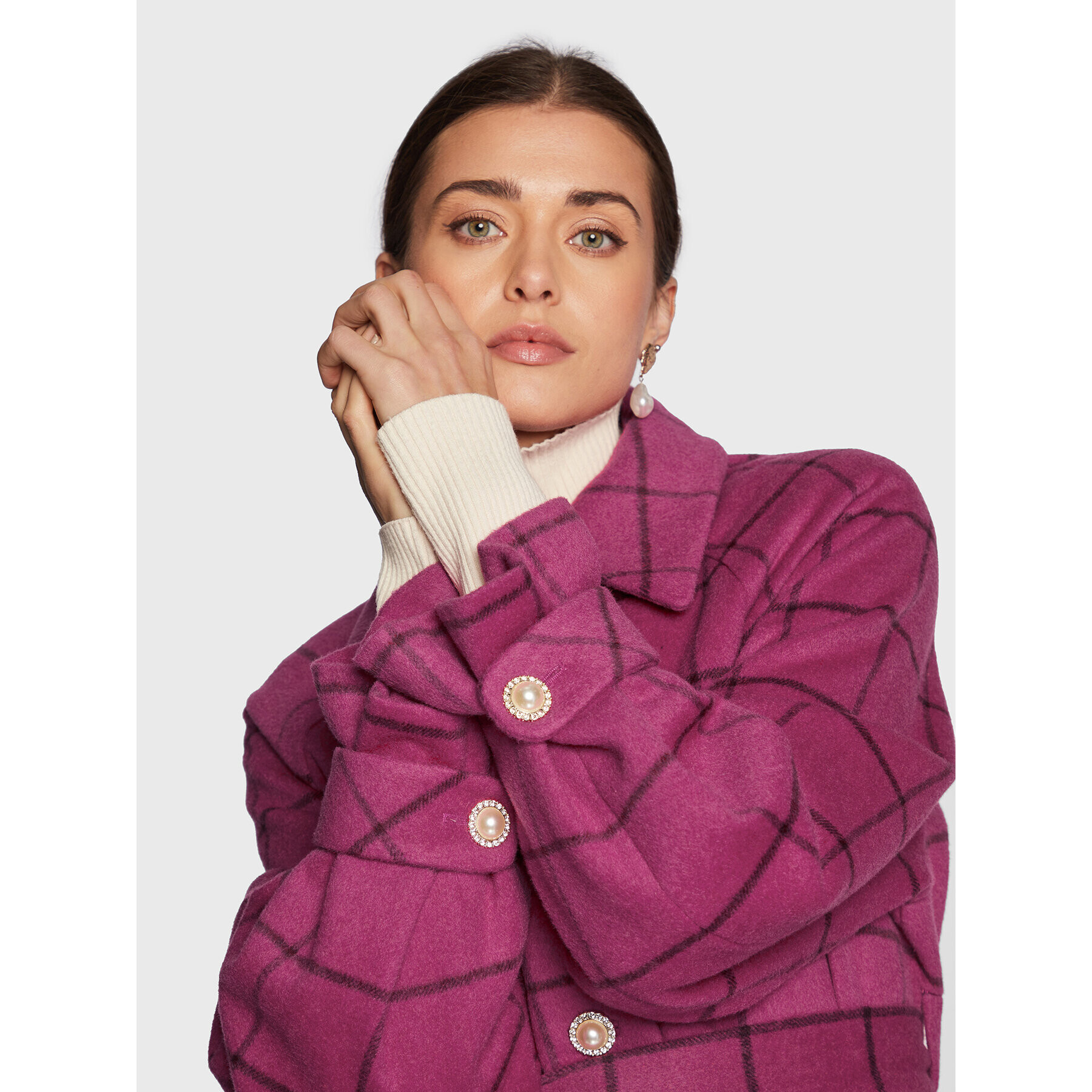 Custommade Вълнено палто Isabel 999540835 Розов Regular Fit - Pepit.bg