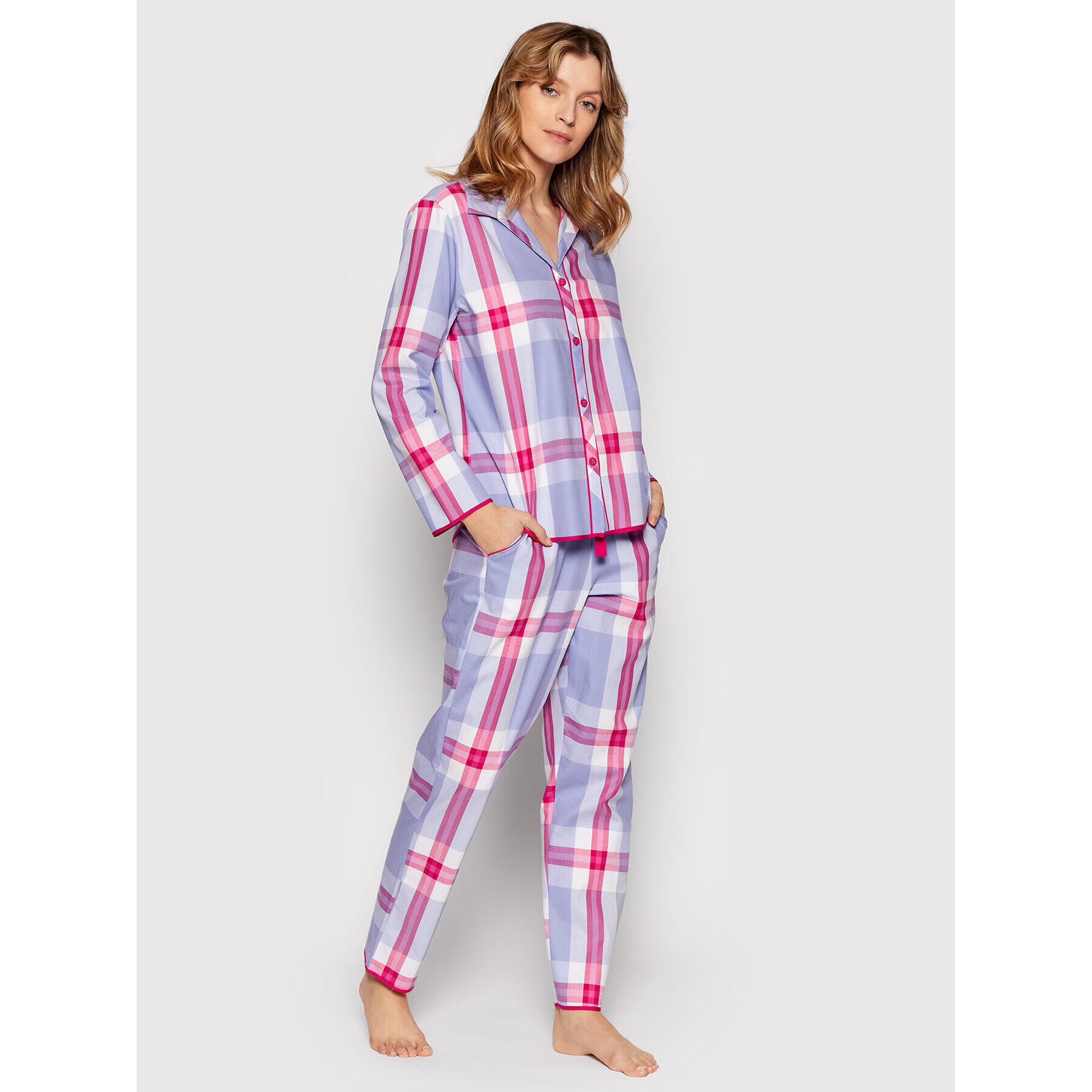 Cyberjammies Долнище на пижама Carrie Check 9058 Виолетов Relaxed Fit - Pepit.bg