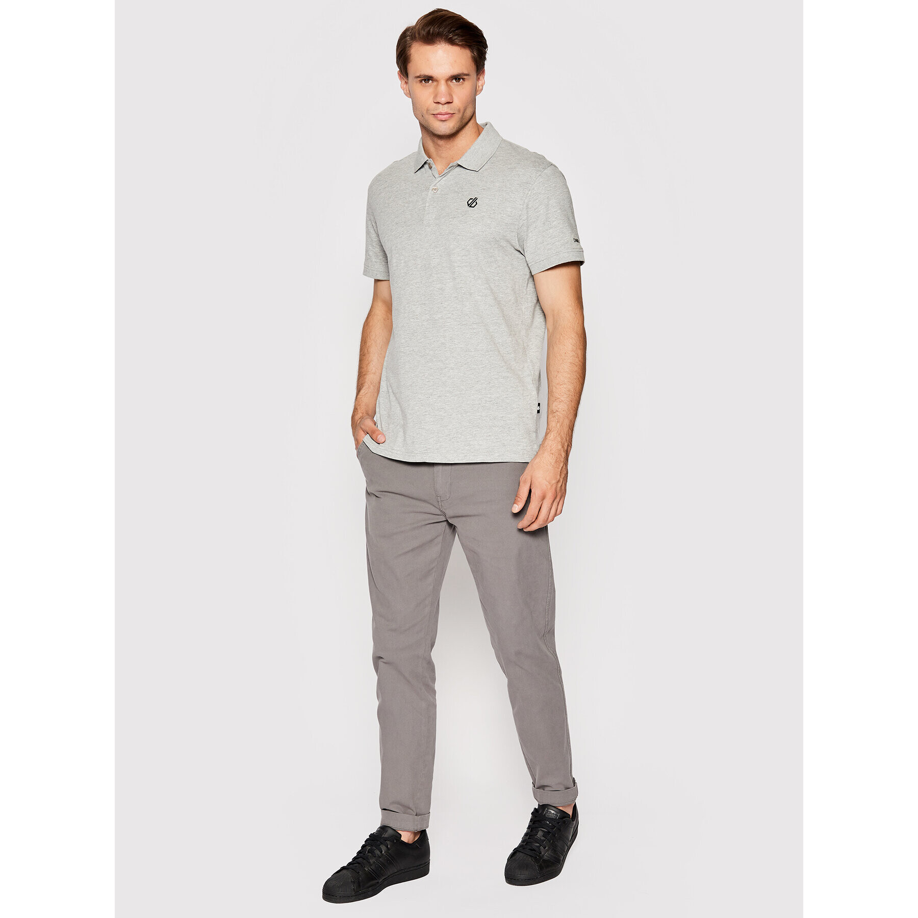 Dare2B Тениска с яка и копчета Decisive DMT600 Сив Regular Fit - Pepit.bg