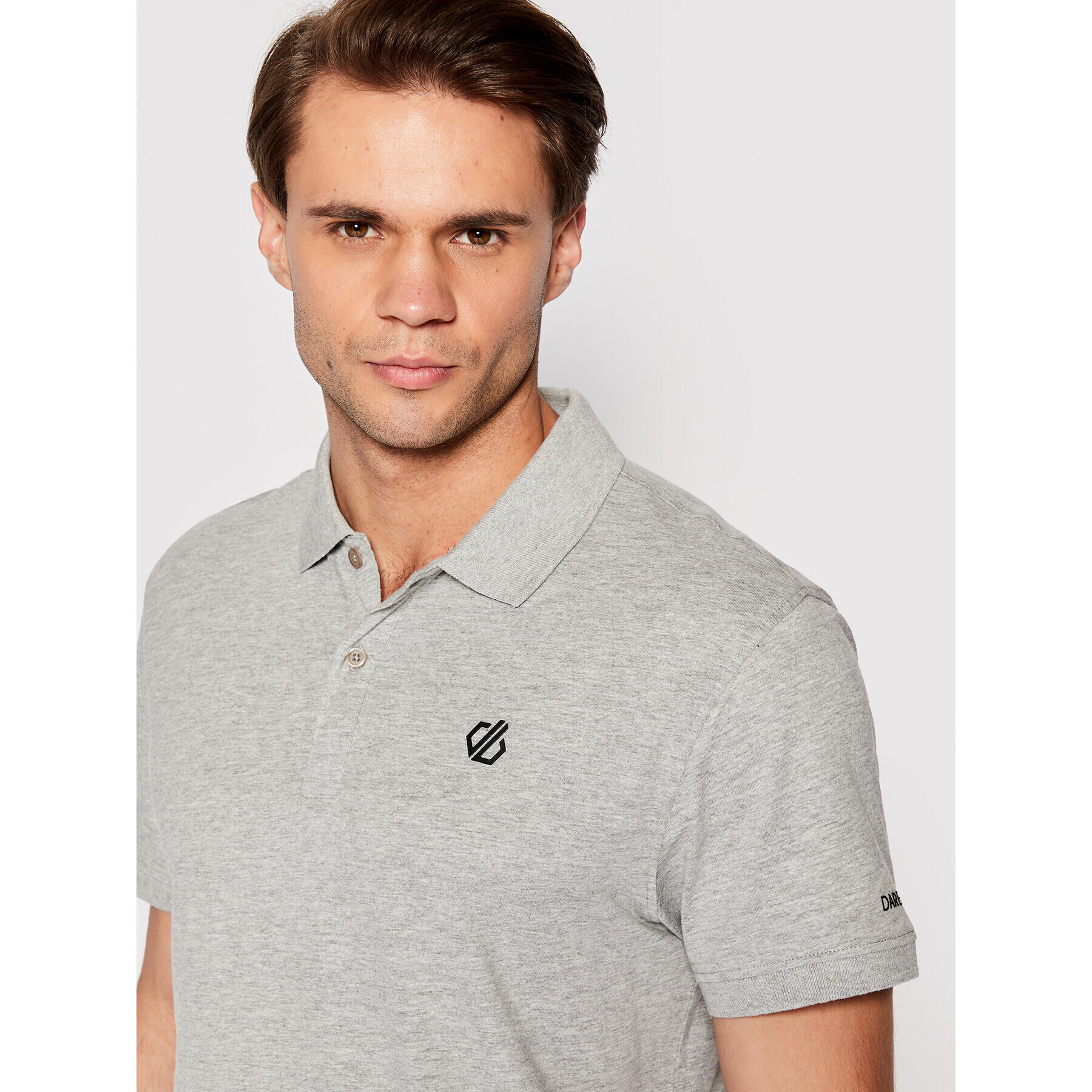 Dare2B Тениска с яка и копчета Decisive DMT600 Сив Regular Fit - Pepit.bg