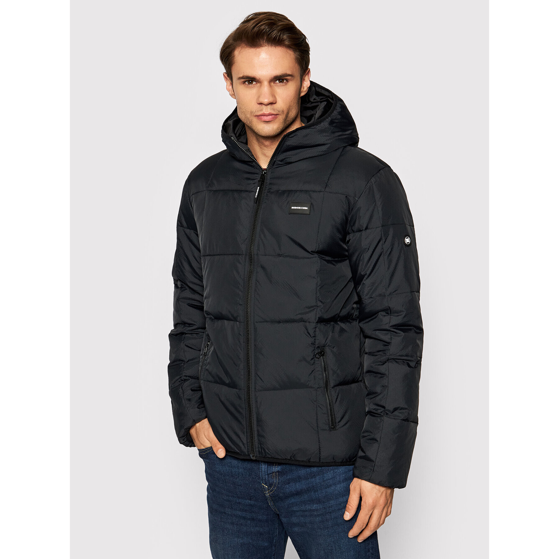 DC Пухено яке Square Up ADYJK03126 Черен Tailored Fit - Pepit.bg