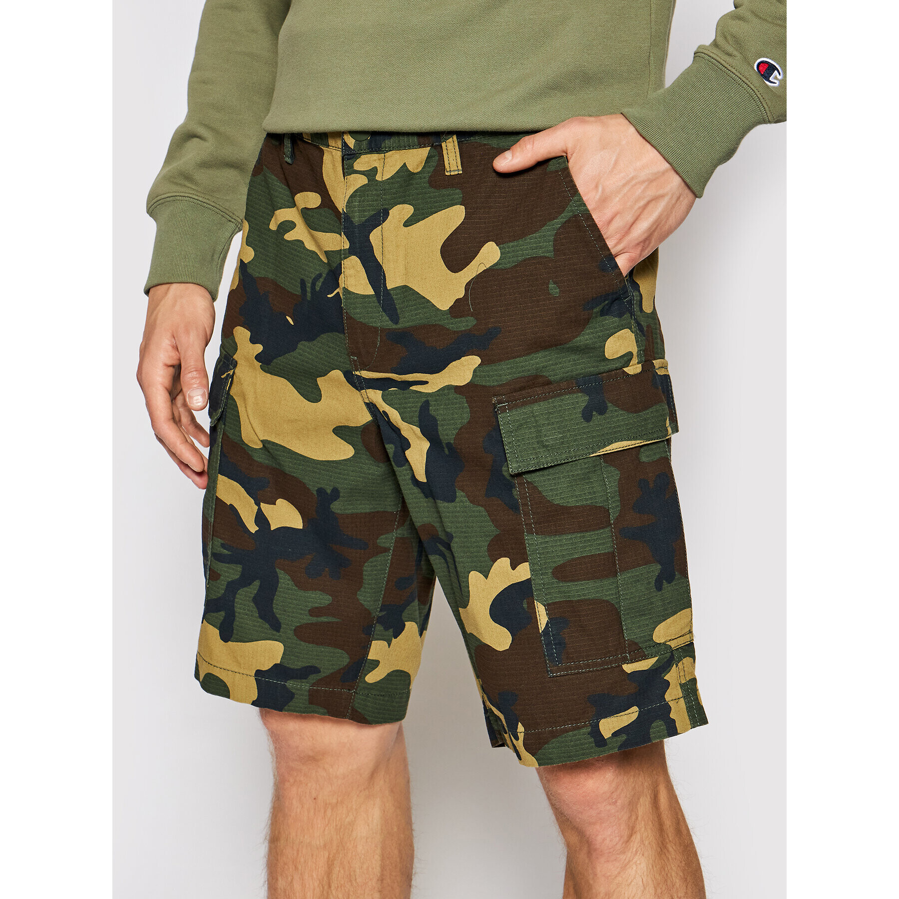 DC Шорти от плат Warehouse Cargo ADYWS03056 Зелен Relaxed Fit - Pepit.bg