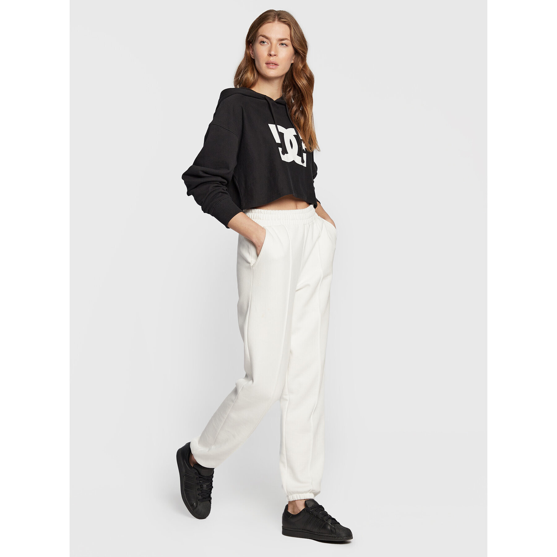 DC Суитшърт ADJFT03028 Черен Relaxed Fit - Pepit.bg