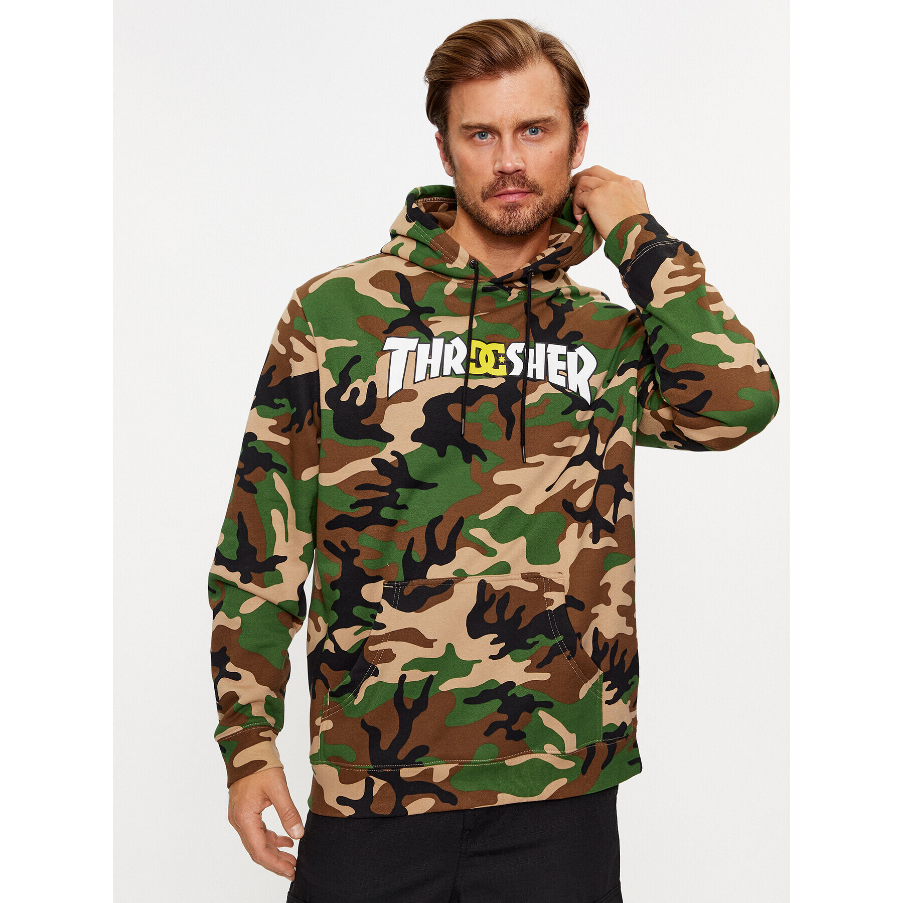 DC Суитшърт X Thrasher Otlr ADYFT03399 Каки Regular Fit - Pepit.bg