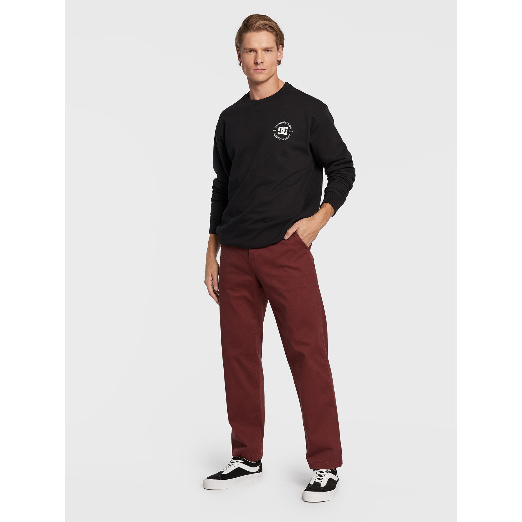 DC Текстилни панталони Worker ADYNP03076 Бордо Relaxed Fit - Pepit.bg