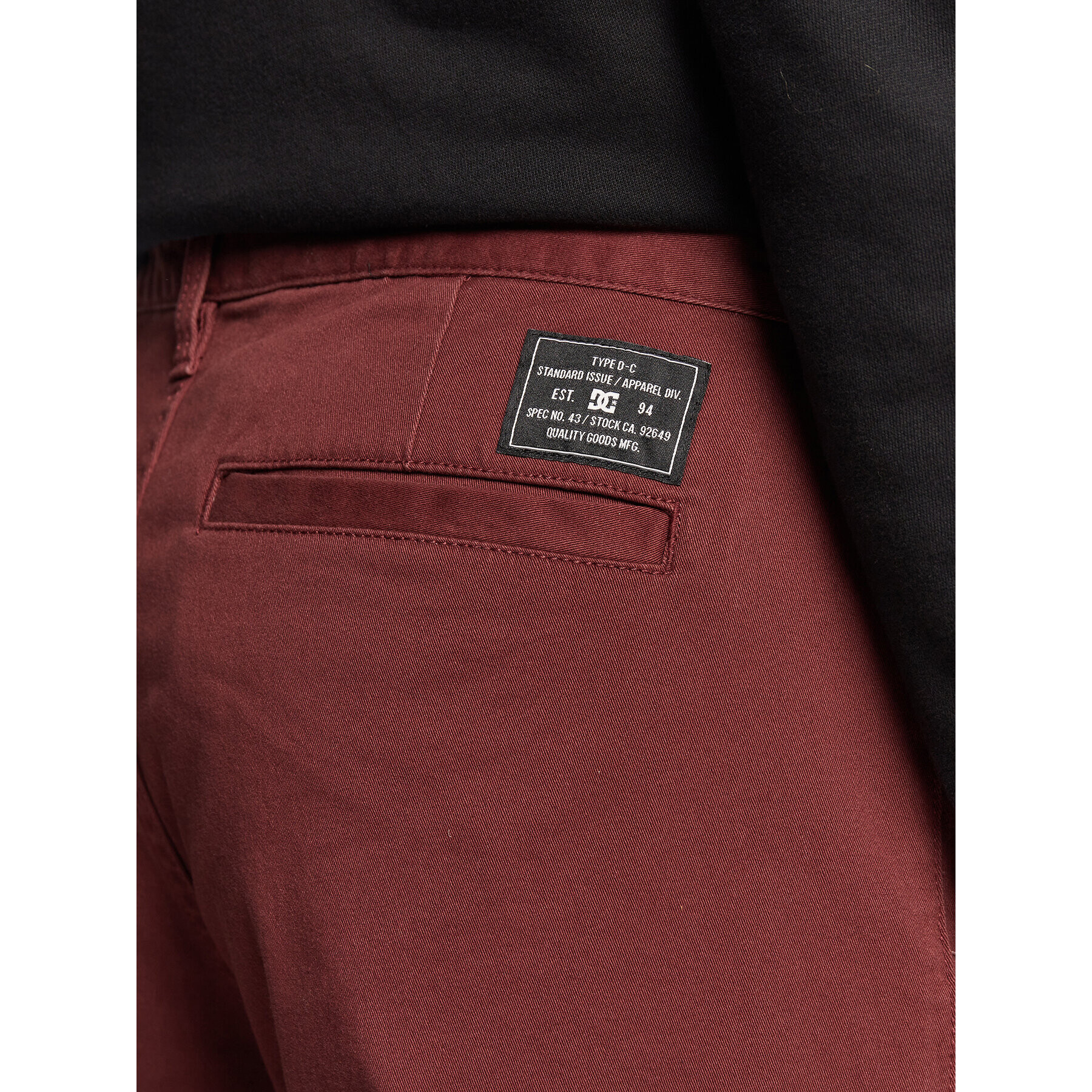 DC Текстилни панталони Worker ADYNP03076 Бордо Relaxed Fit - Pepit.bg