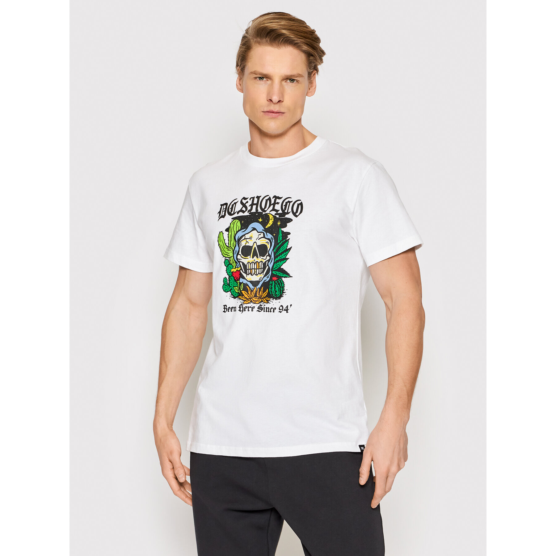 DC Тишърт Been Here ADYZT05093 Бял Tailored Fit - Pepit.bg