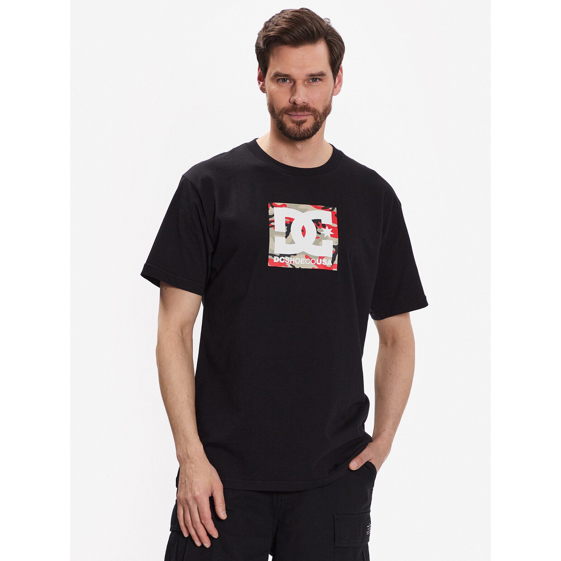 DC Тишърт Square Star ADYZT04987 Черен Regular Fit - Pepit.bg
