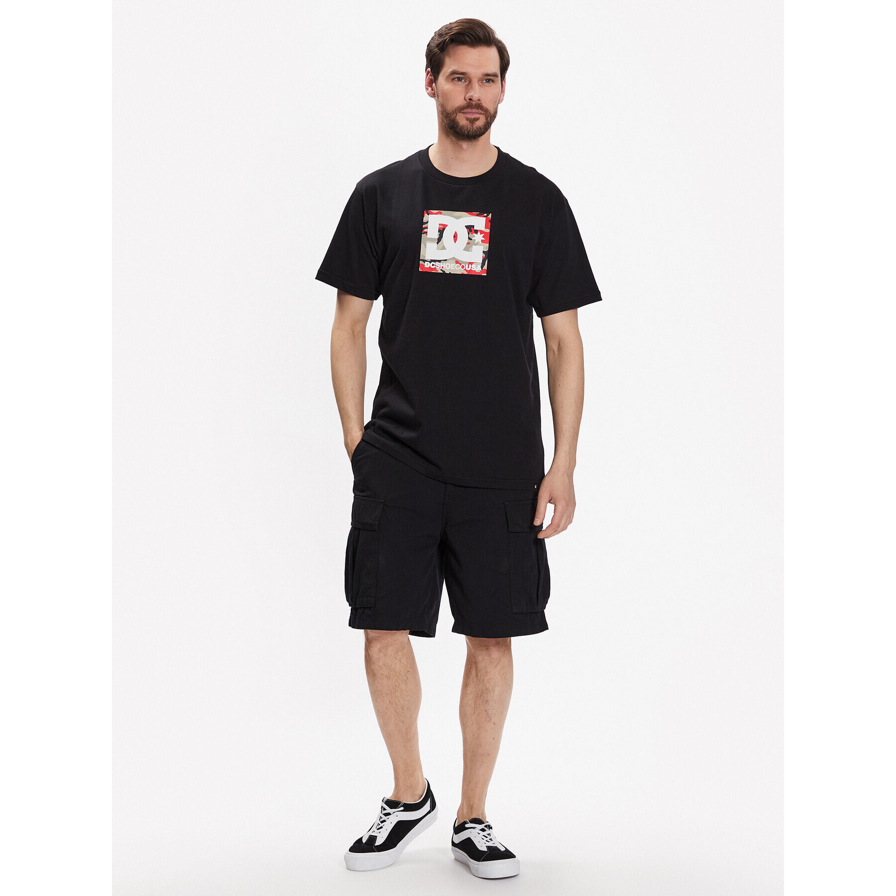 DC Тишърт Square Star ADYZT04987 Черен Regular Fit - Pepit.bg