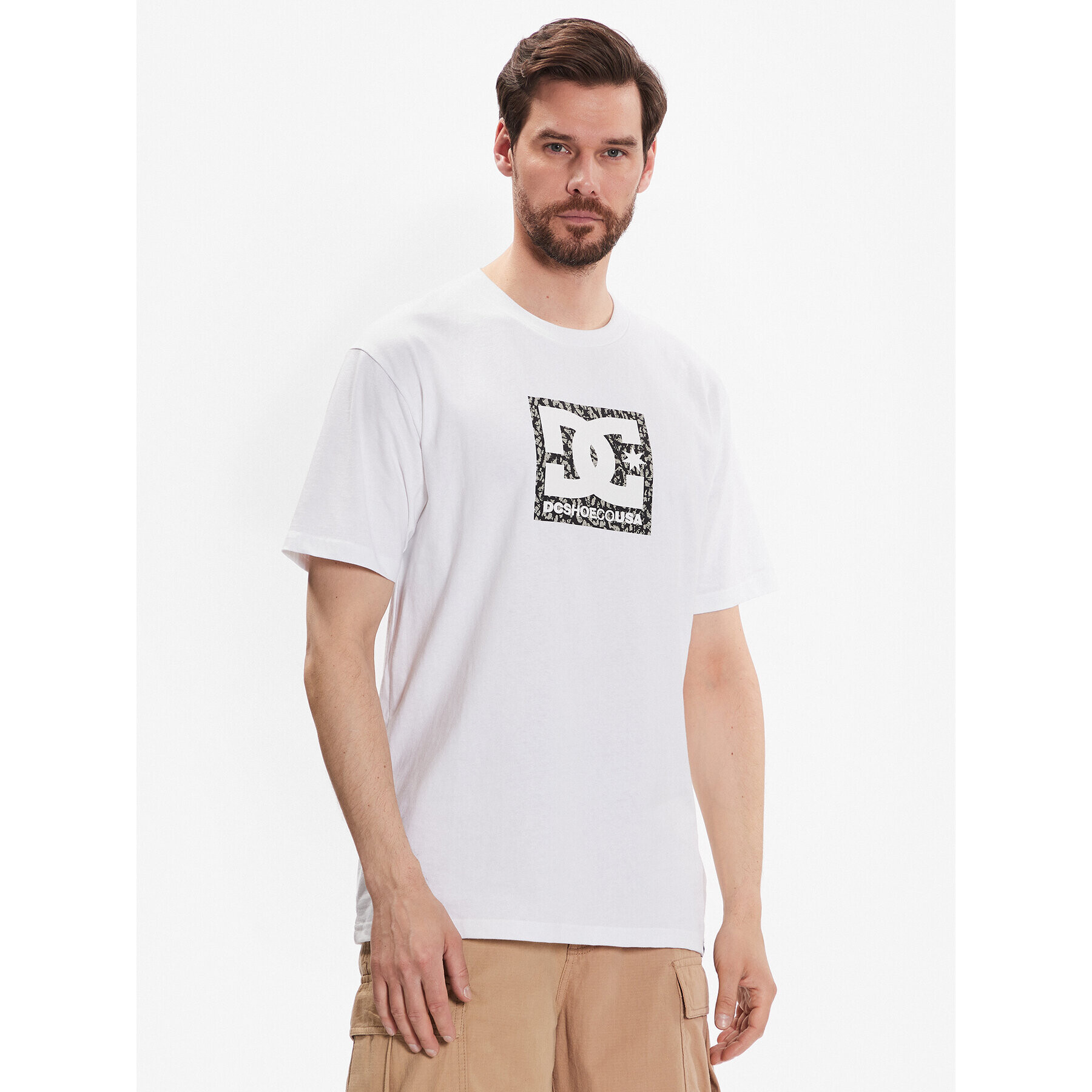DC Тишърт Square Star Fill ADYZT04987 Бял Regular Fit - Pepit.bg