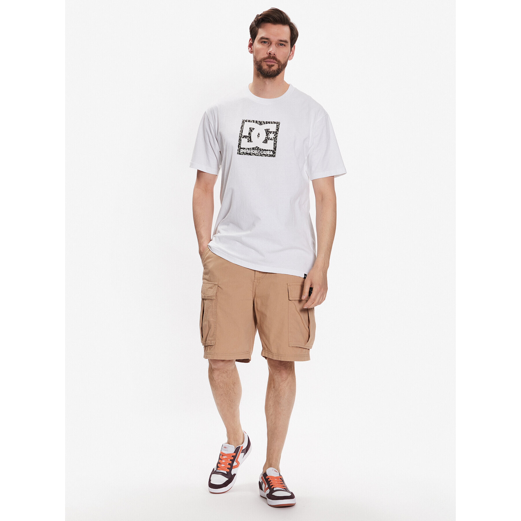 DC Тишърт Square Star Fill ADYZT04987 Бял Regular Fit - Pepit.bg