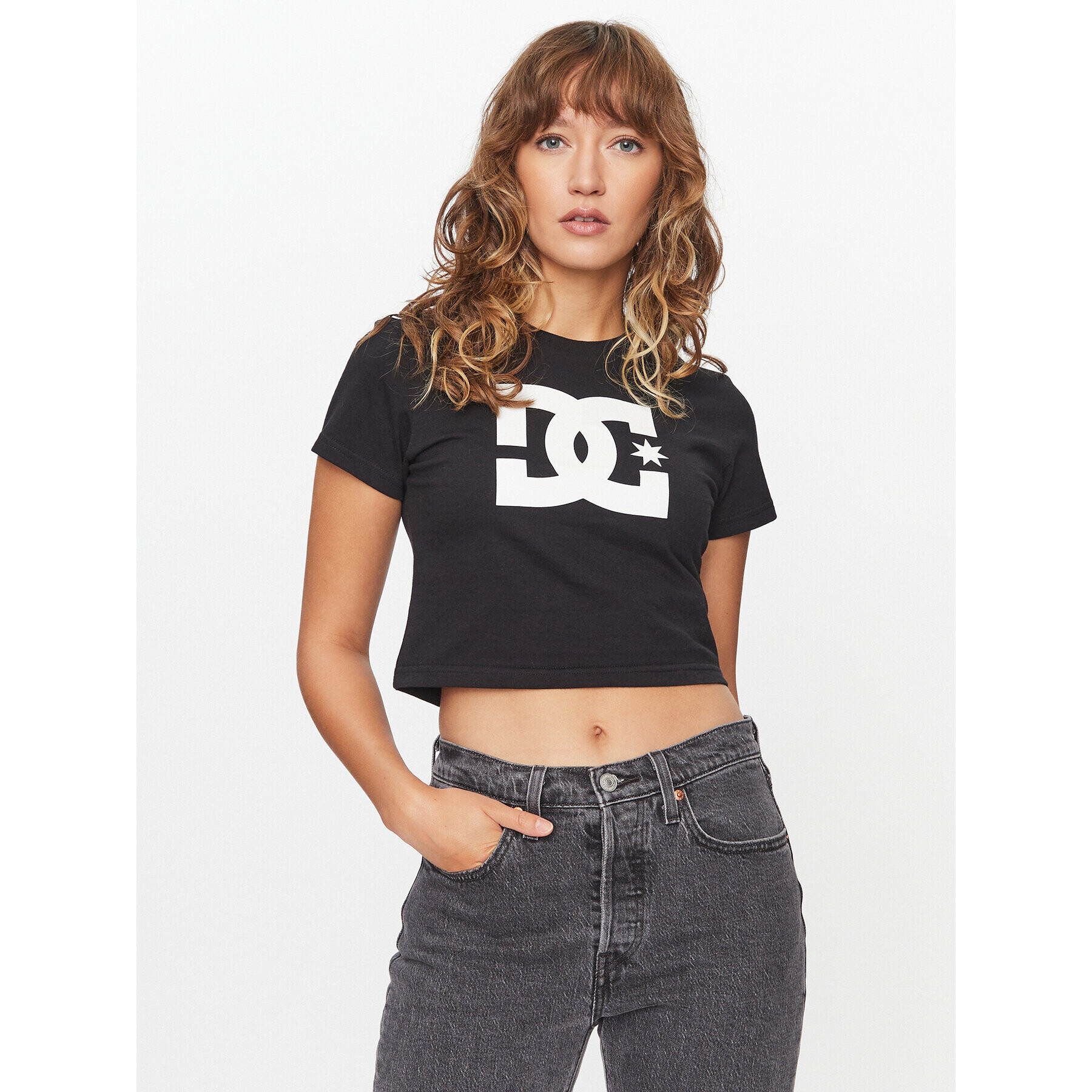 DC Тишърт Star Tees ADJZT03035 Черен Regular Fit - Pepit.bg