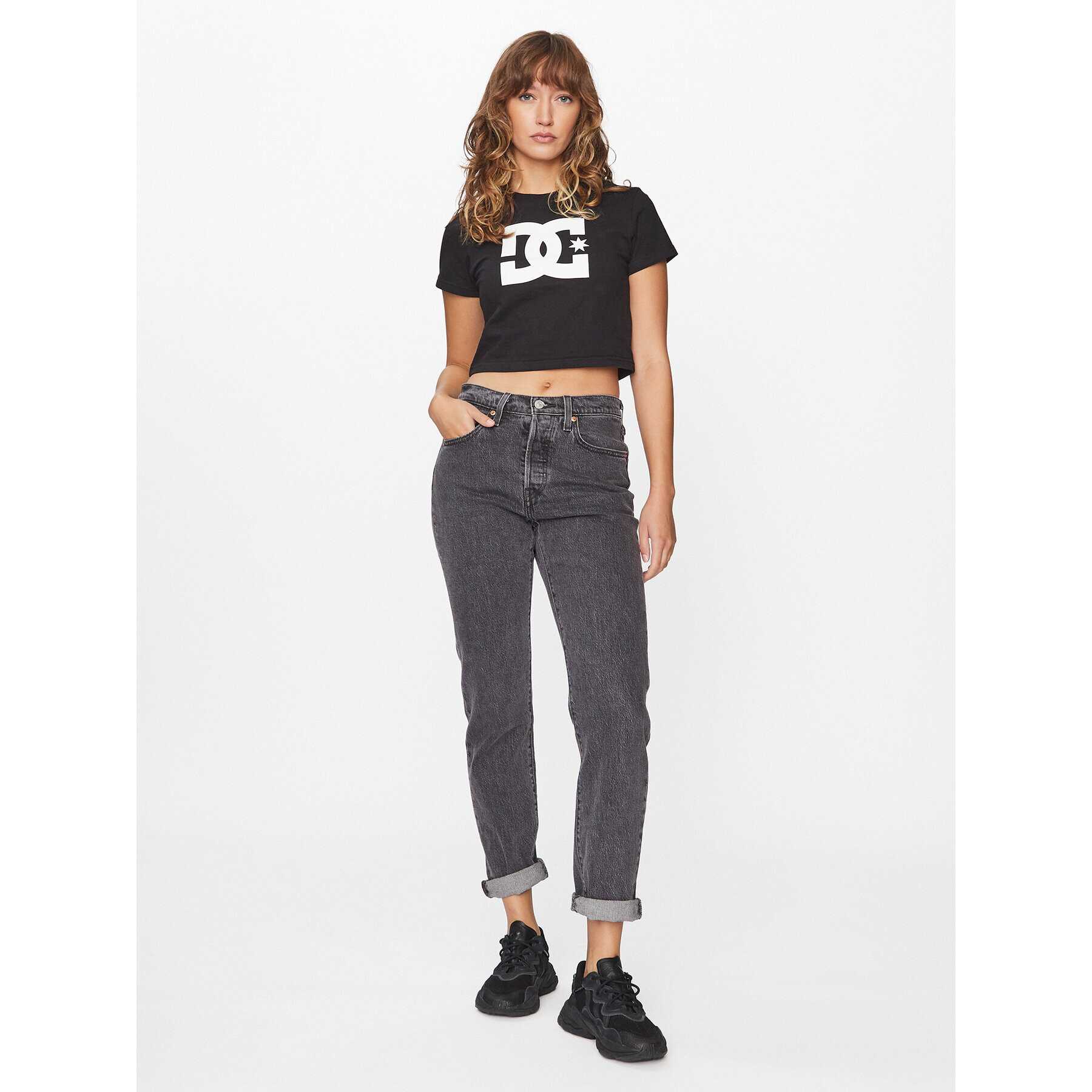 DC Тишърт Star Tees ADJZT03035 Черен Regular Fit - Pepit.bg