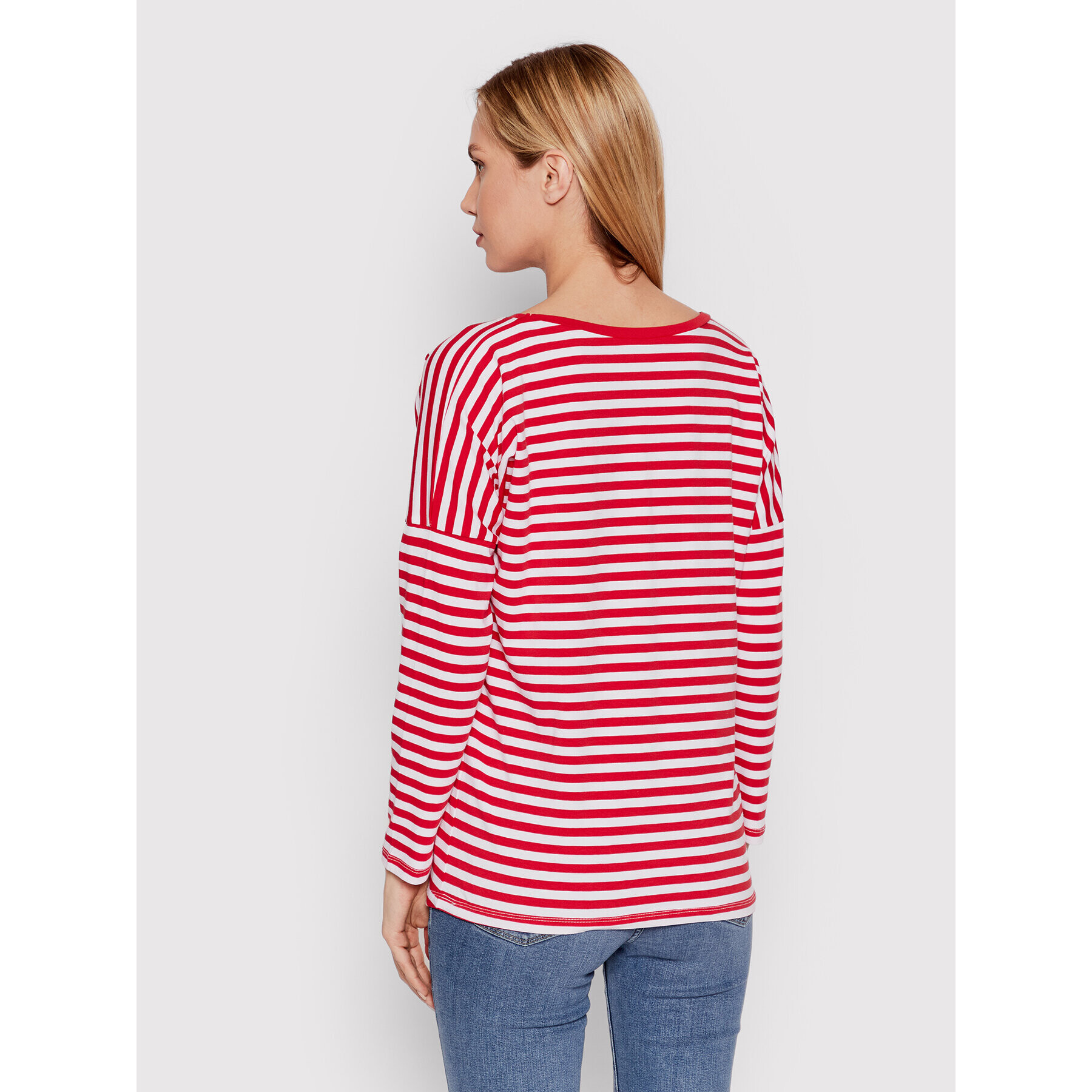 DeeZee Блуза Submarine Stripes DK-003 Червен Relaxed Fit - Pepit.bg