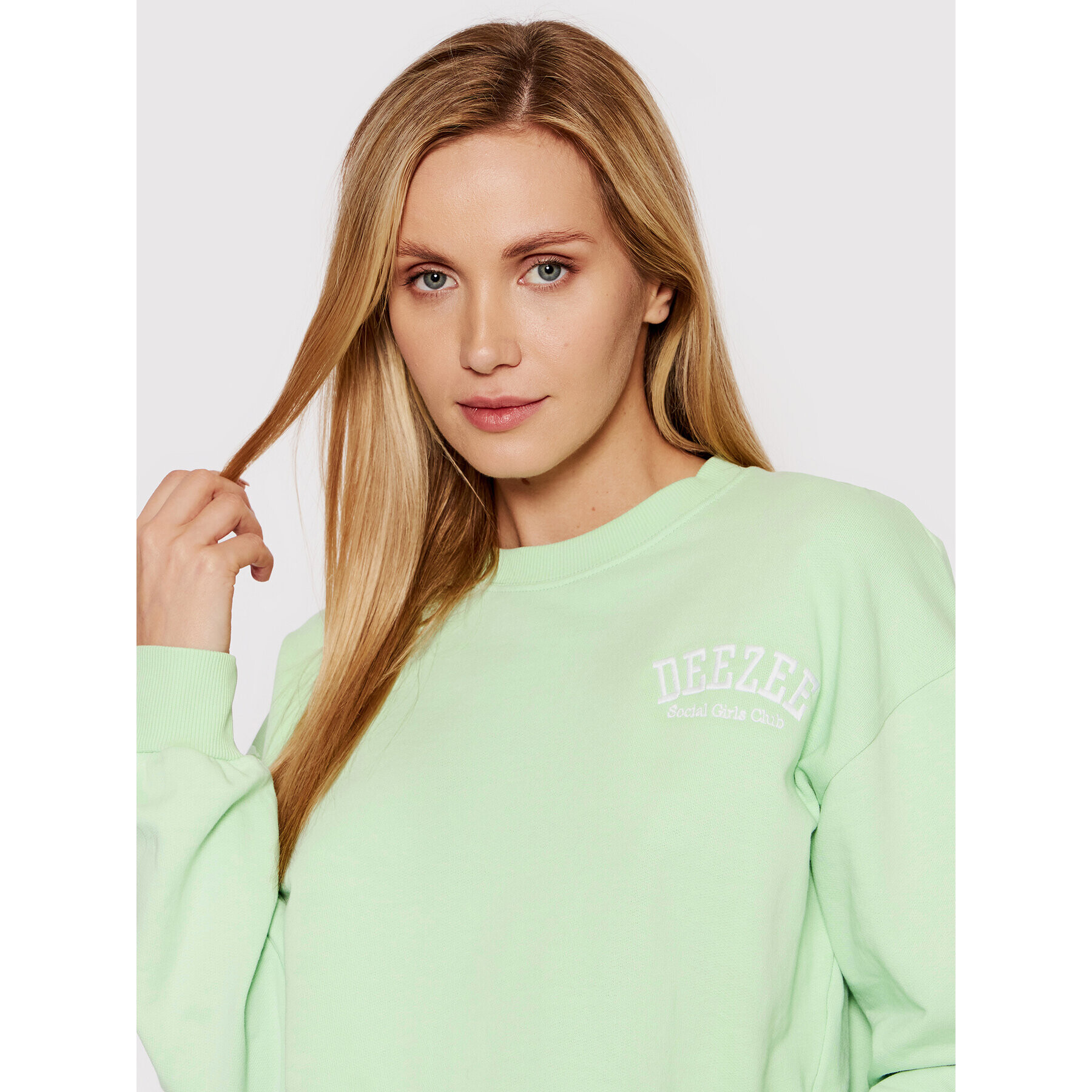 DeeZee Суитшърт S-1144 Зелен Relaxed Fit - Pepit.bg