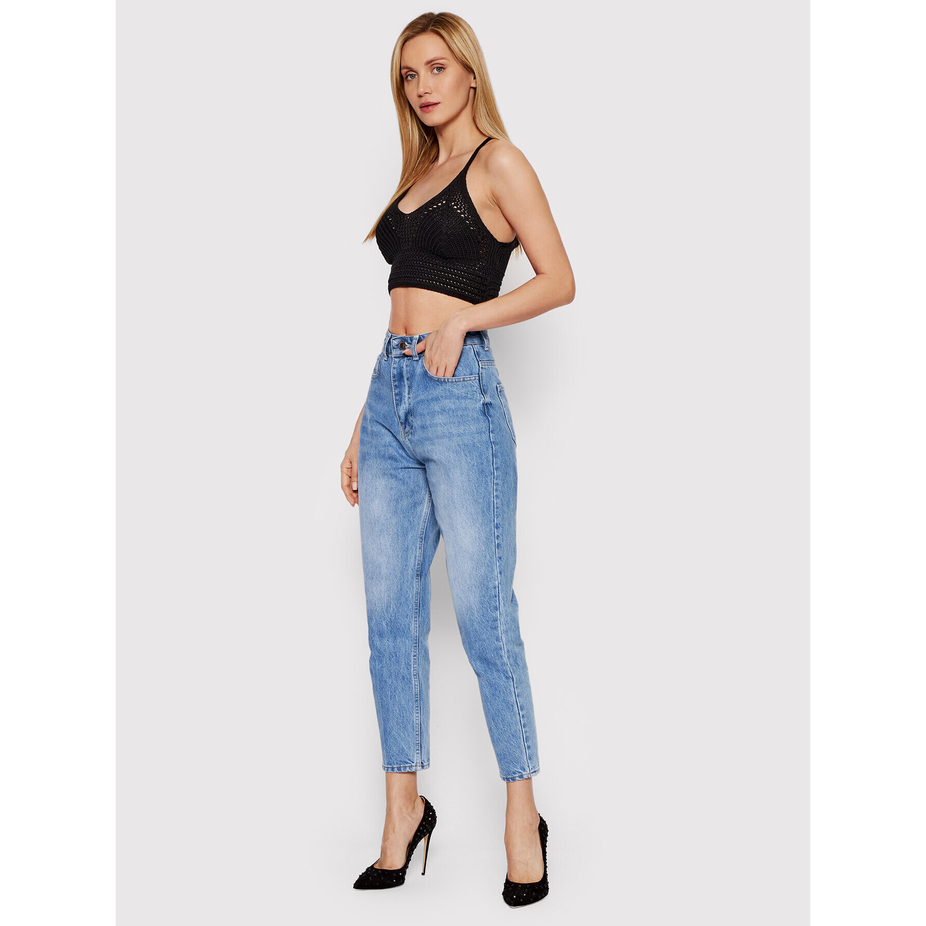 DeeZee топ Marielle AL018 Черен Cropped Fit - Pepit.bg