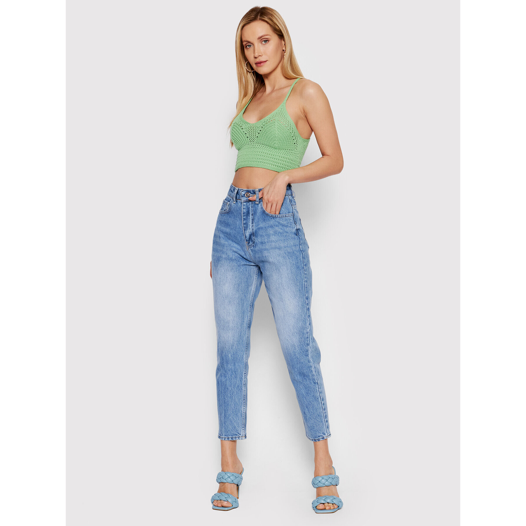 DeeZee топ Marielle AL018 Зелен Cropped Fit - Pepit.bg