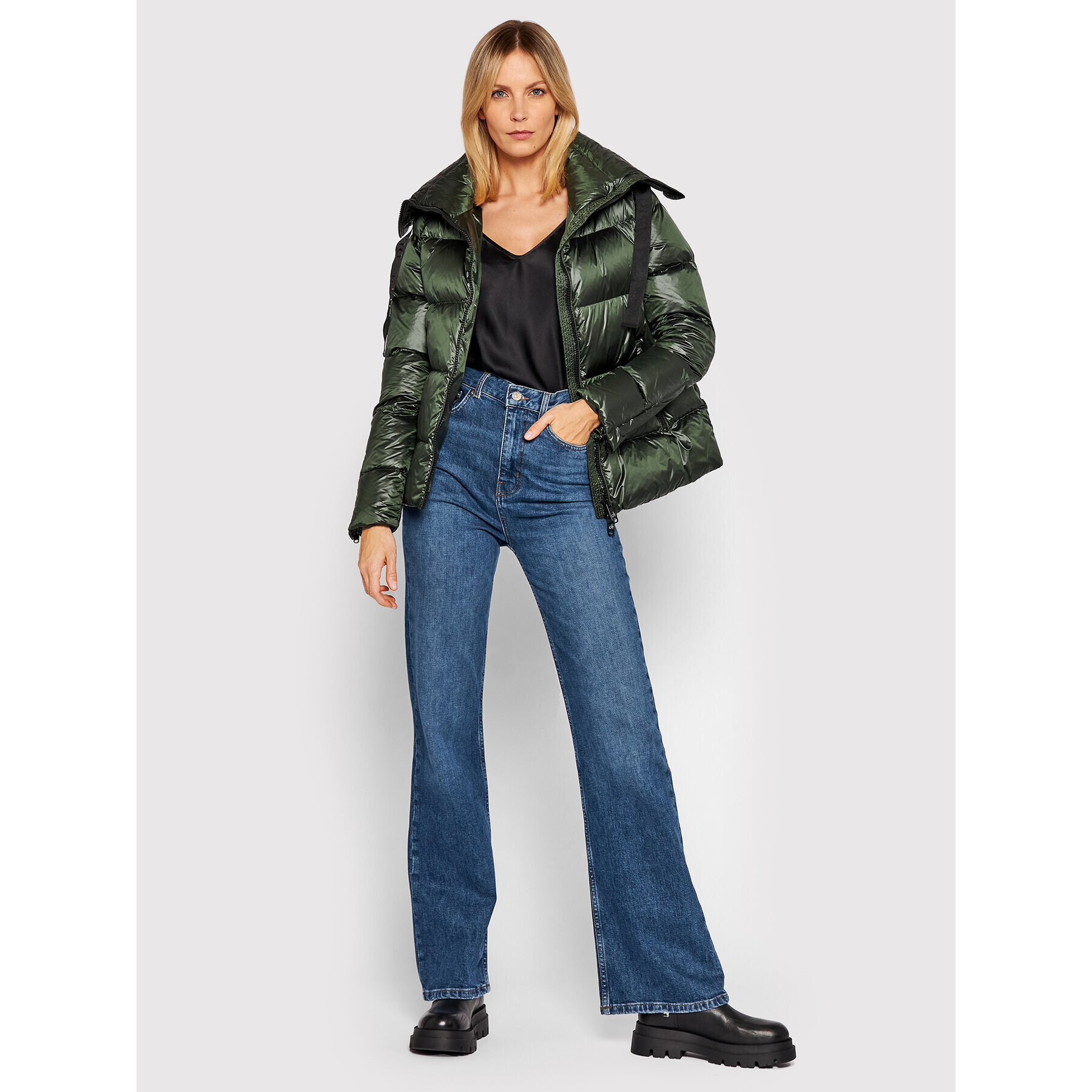Deha Пухено яке D53260 Зелен Regular Fit - Pepit.bg