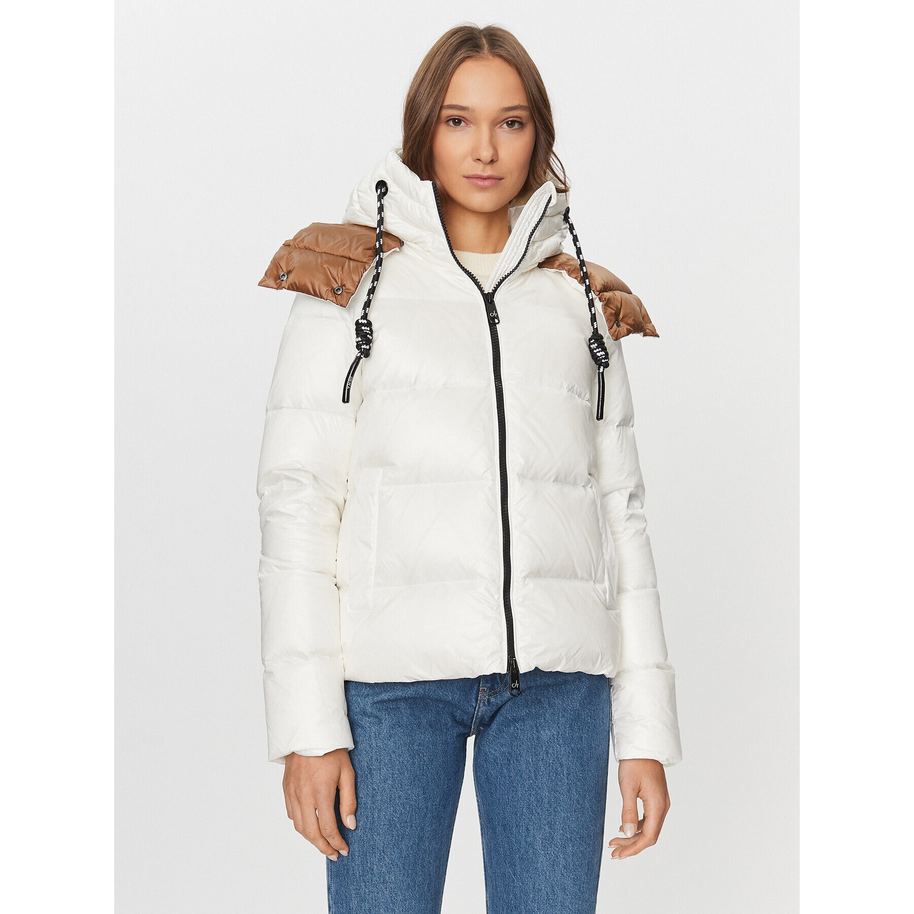 Deha Пухено яке D93582 Екрю Regular Fit - Pepit.bg