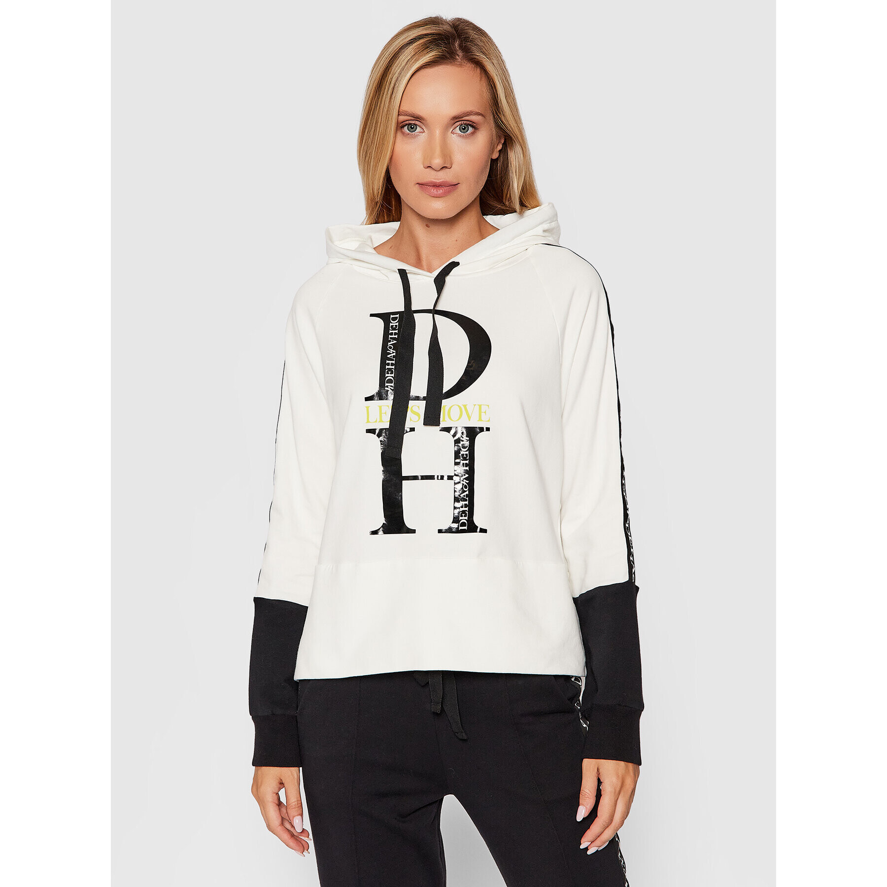 Deha Суитшърт Logo Taping Graphic B54523 Екрю Regular Fit - Pepit.bg