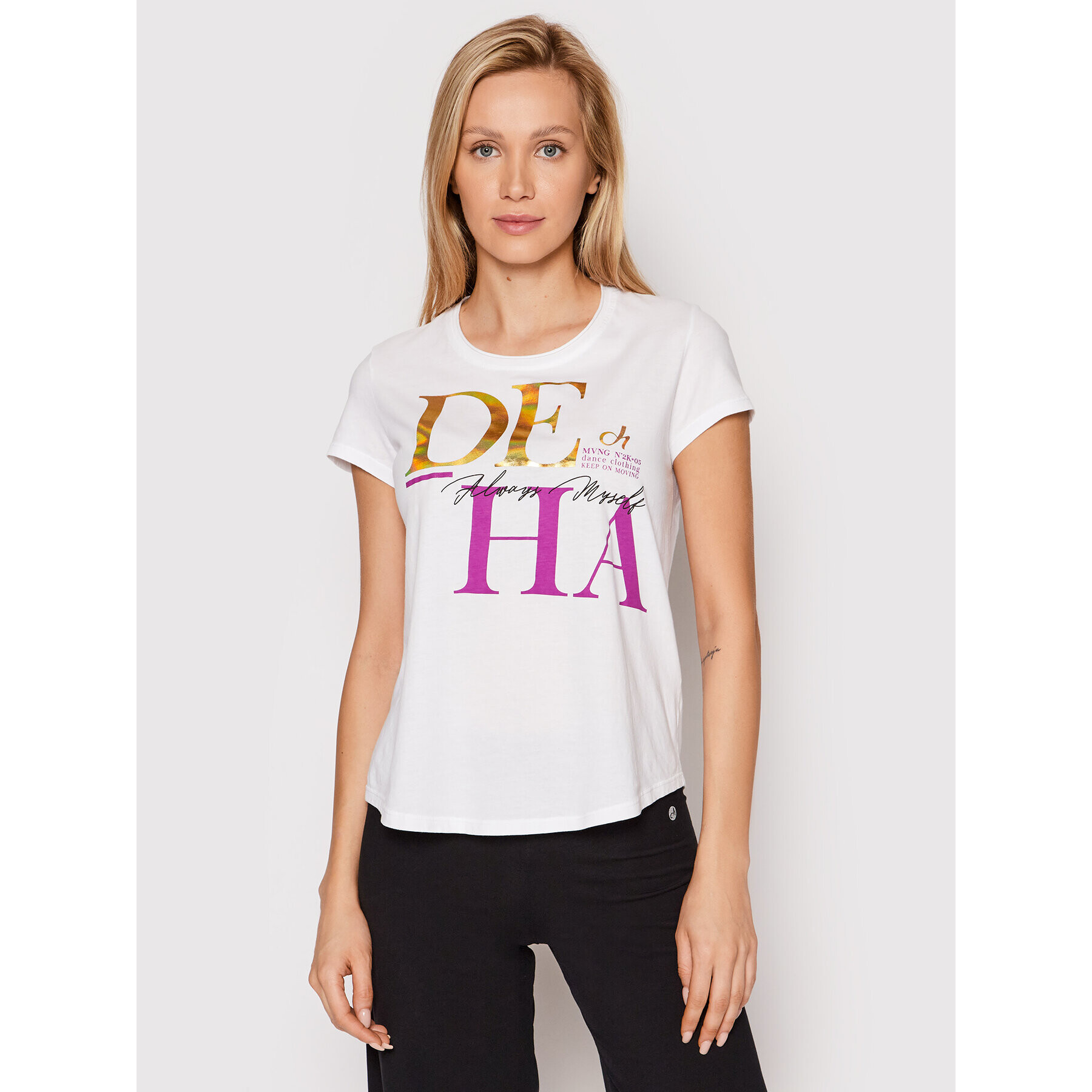 Deha Тишърт Graphic B64083 Бял Slim Fit - Pepit.bg