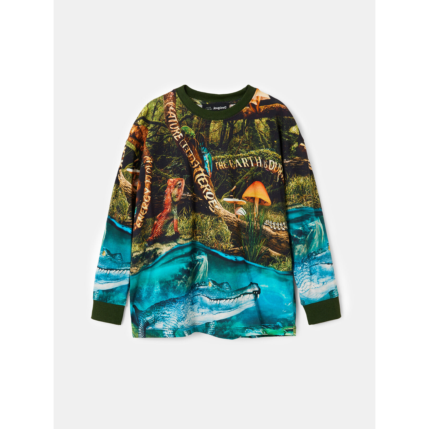 Desigual Блуза 23WBTK08 Зелен Regular Fit - Pepit.bg