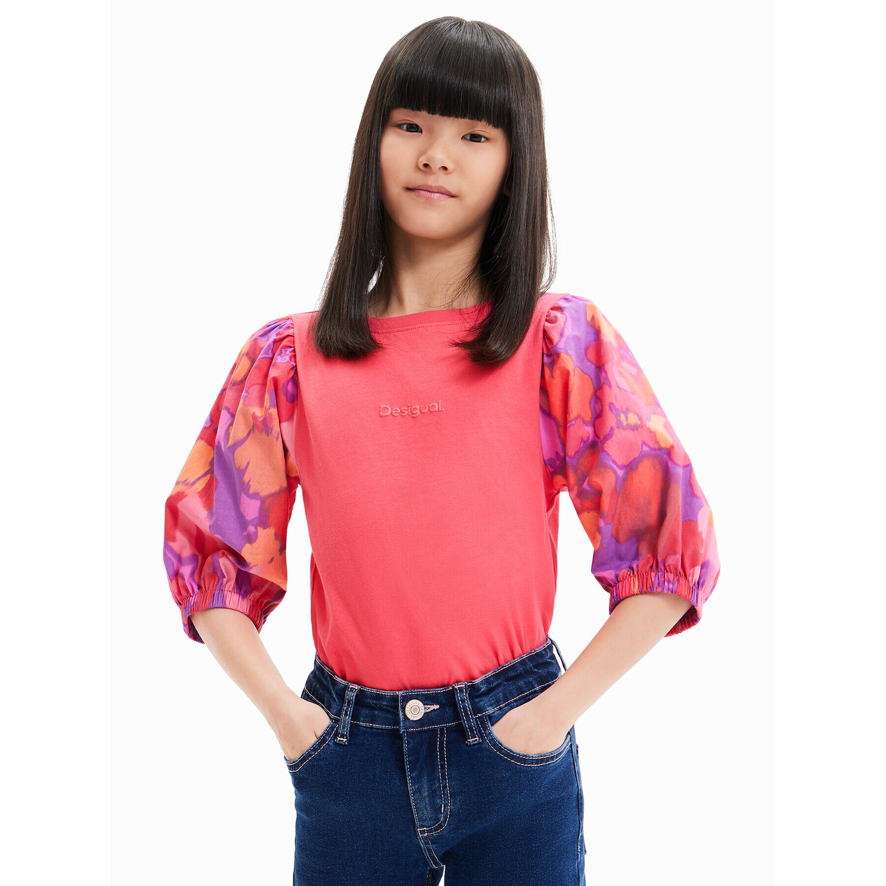 Desigual Блуза 23WGTK13 Розов Regular Fit - Pepit.bg