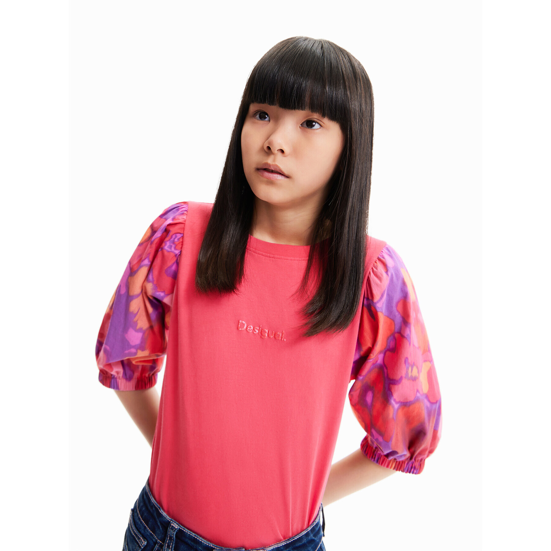 Desigual Блуза 23WGTK13 Розов Regular Fit - Pepit.bg