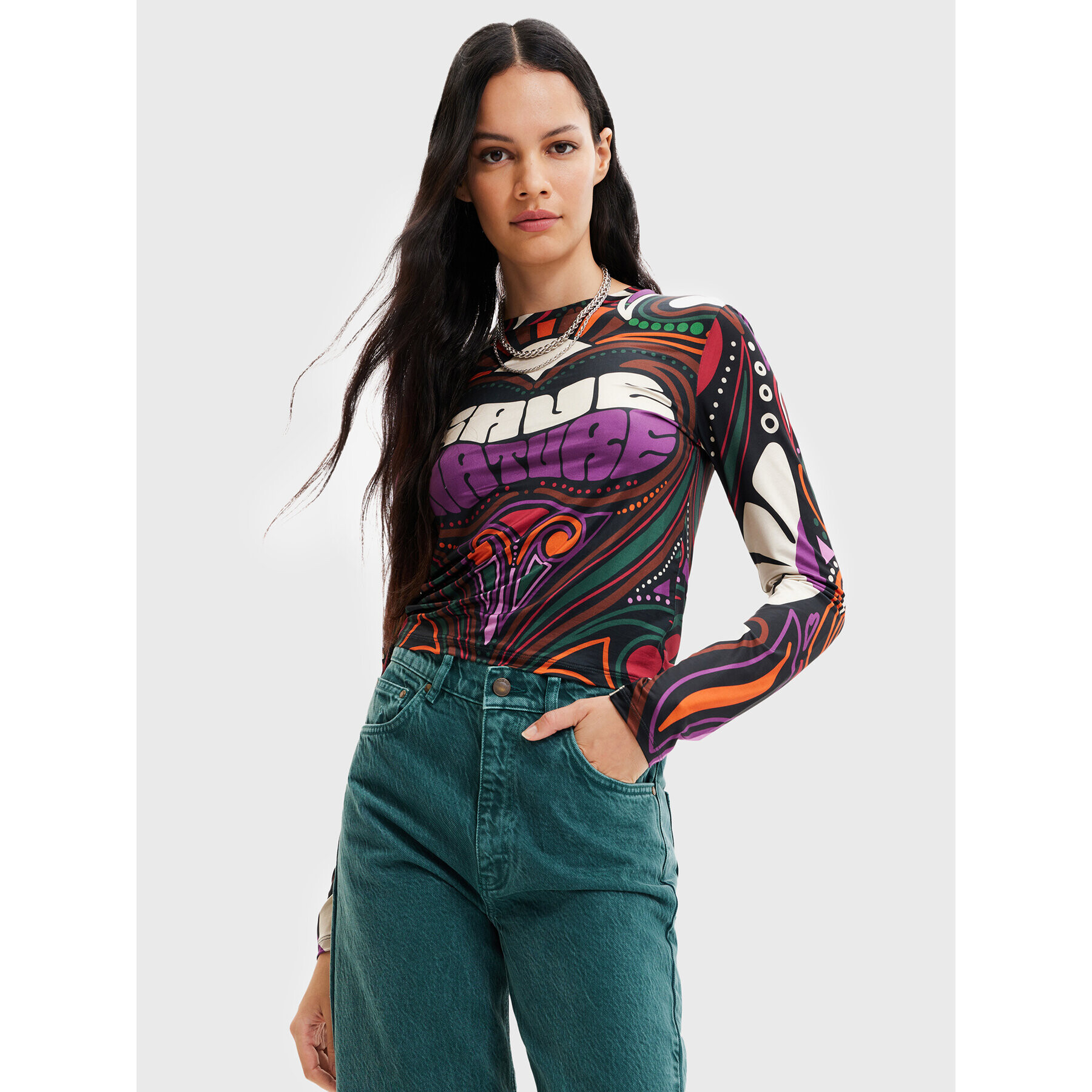 Desigual Блуза Blair 22WWTK35 Цветен Slim Fit - Pepit.bg